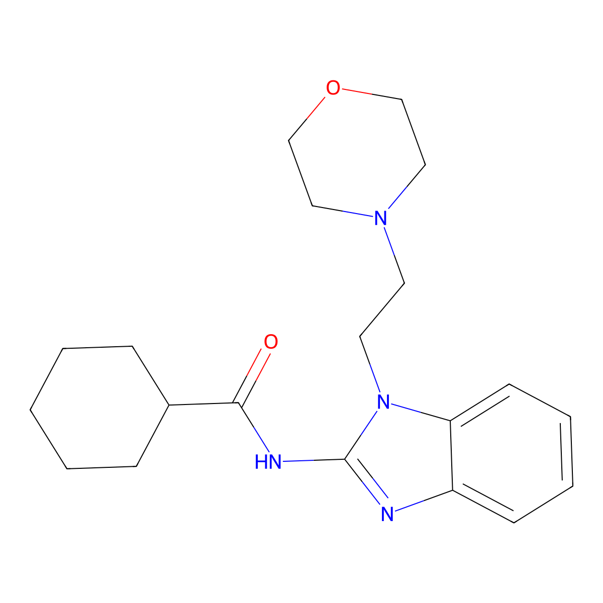 N-[1-(2-morpholin-4-ylethyl)benzimidazol-2-yl]cyclohexanecarboxamide molecular structure, CAS 384796-10-5