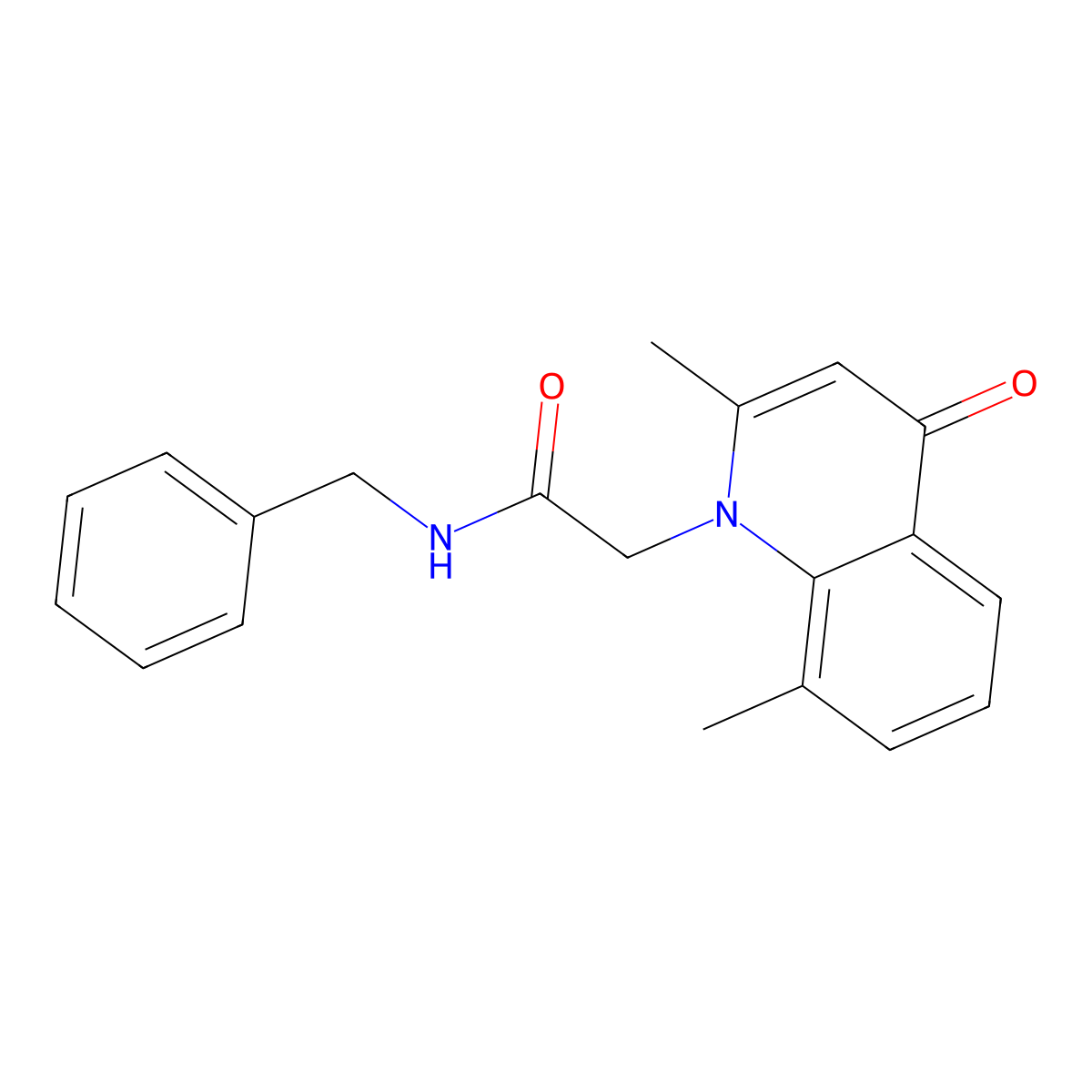 N-benzyl-2-(2,8-dimethyl-4-oxoquinolin-1-yl)acetamide molecular structure, CAS 384796-19-4