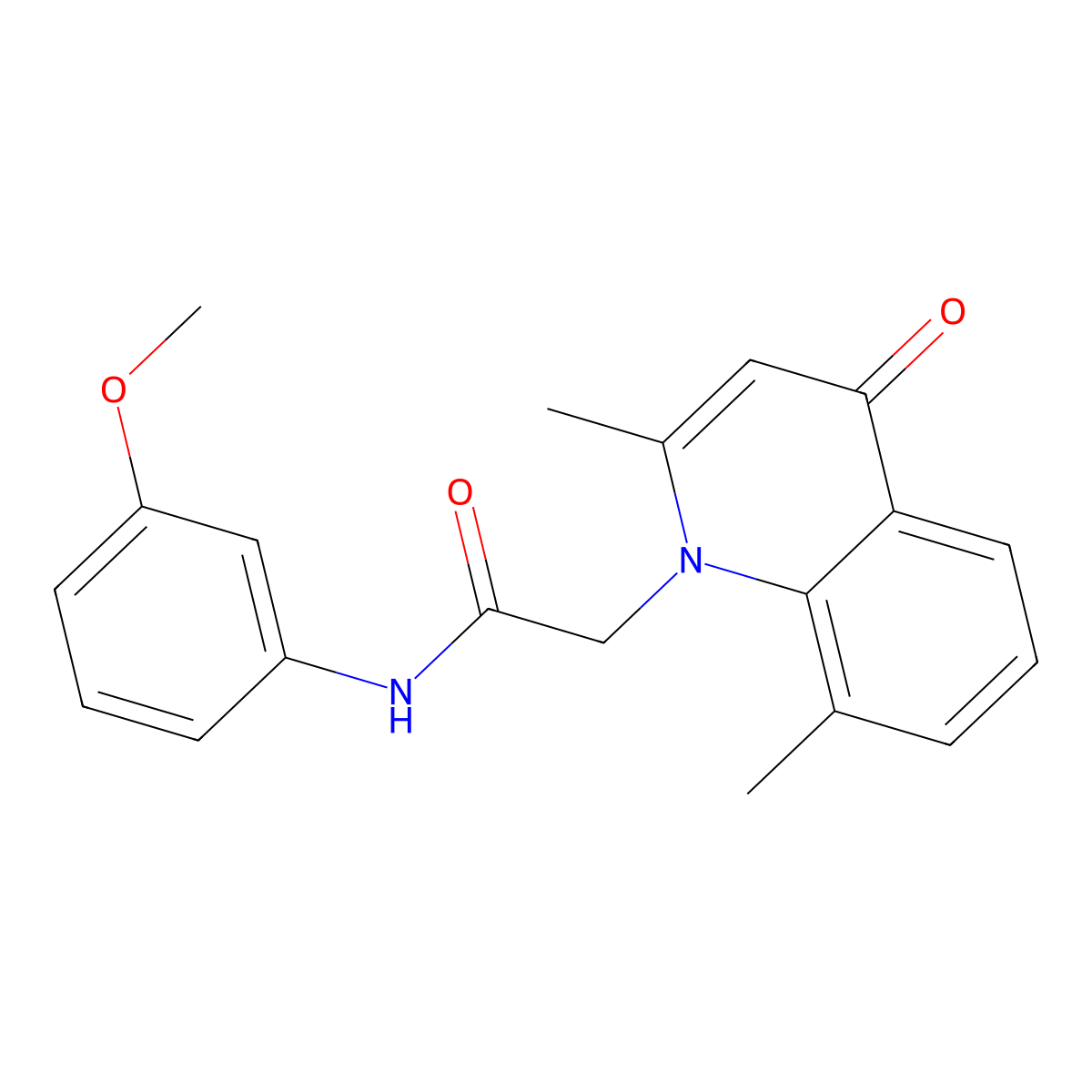2-(2,8-dimethyl-4-oxoquinolin-1-yl)-N-(3-methoxyphenyl)acetamide molecular structure, CAS 384796-42-3
