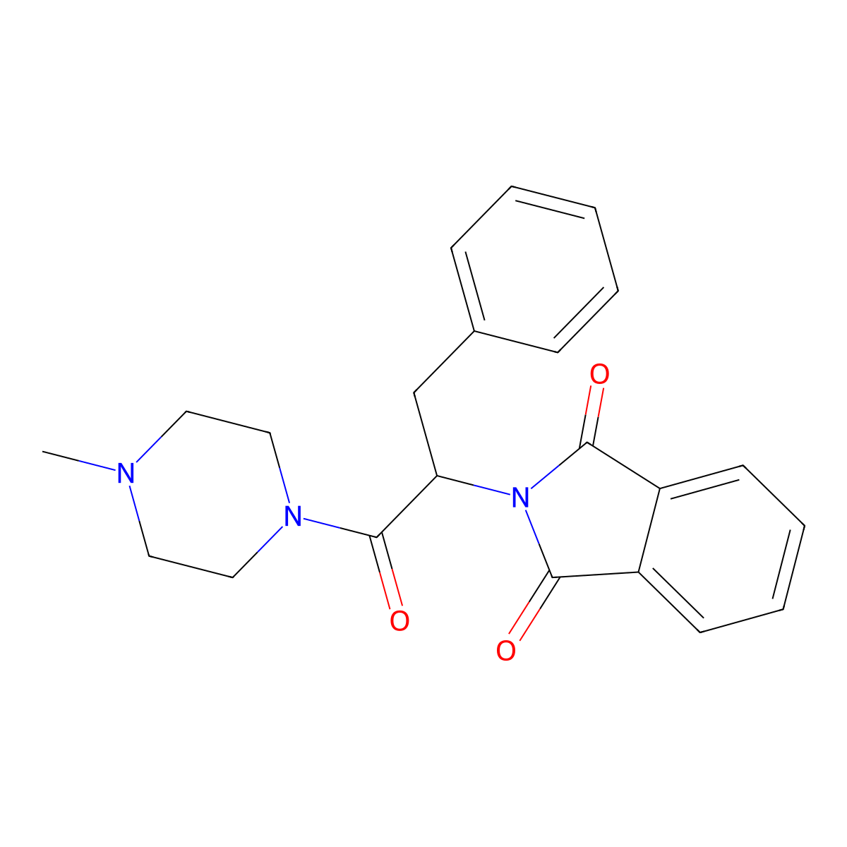 2-[1-(4-Methylpiperazin-1-yl)-1-oxo-3-phenylpropan-2-yl]isoindole-1,3-dione molecular structure, CAS 384797-31-3