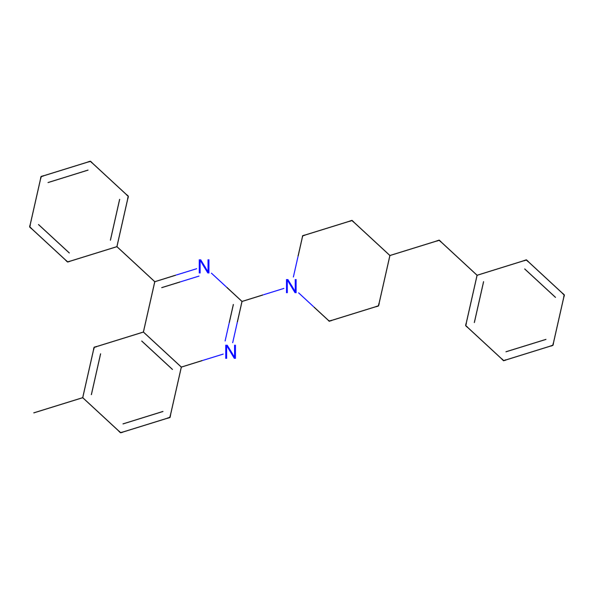 2-(4-Benzylpiperidin-1-yl)-6-methyl-4-phenylquinazoline molecular structure, CAS 384797-52-8
