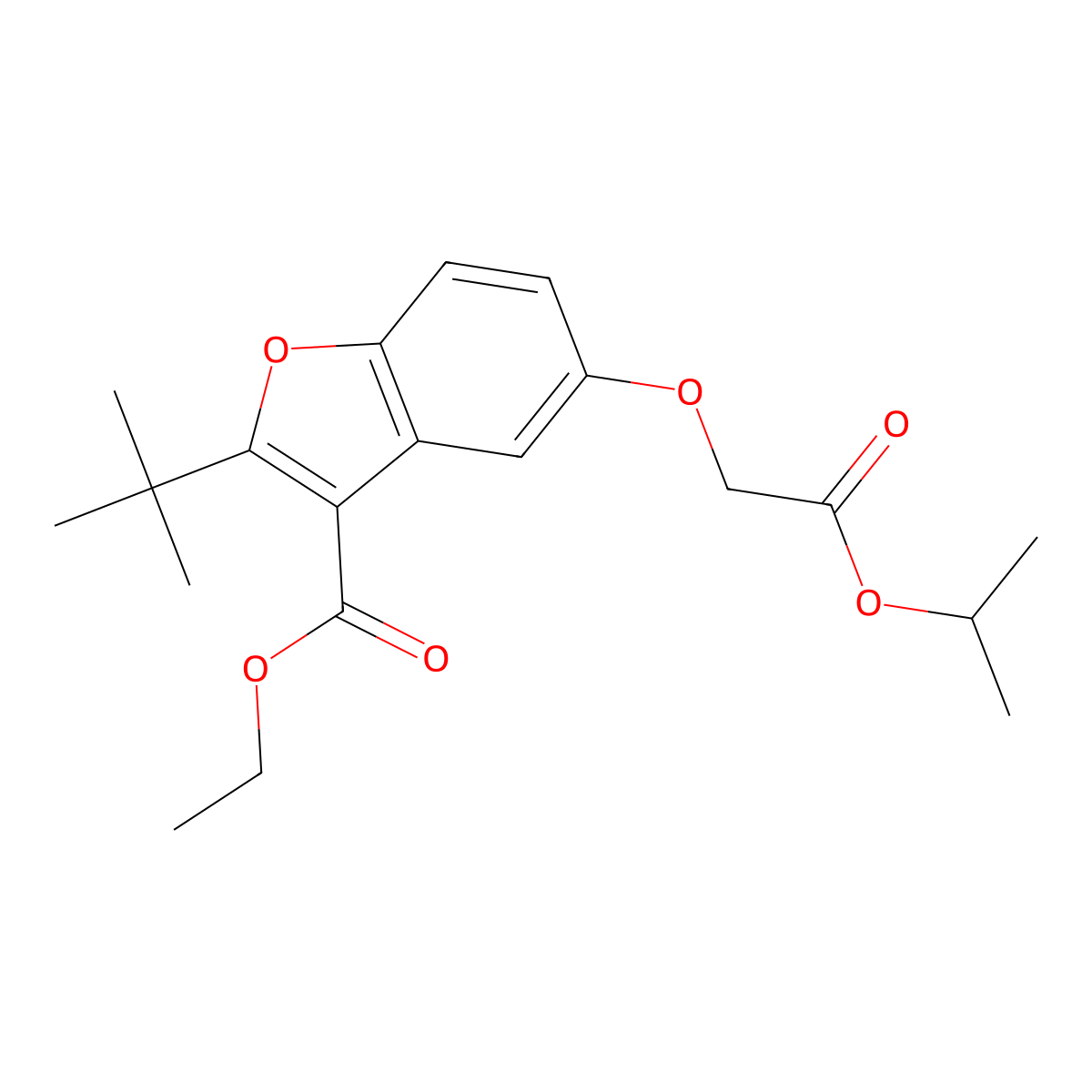 Ethyl 2-(tert-butyl)-5-(2-isopropoxy-2-oxoethoxy)benzofuran-3-carboxylate molecular structure, CAS 384797-76-6