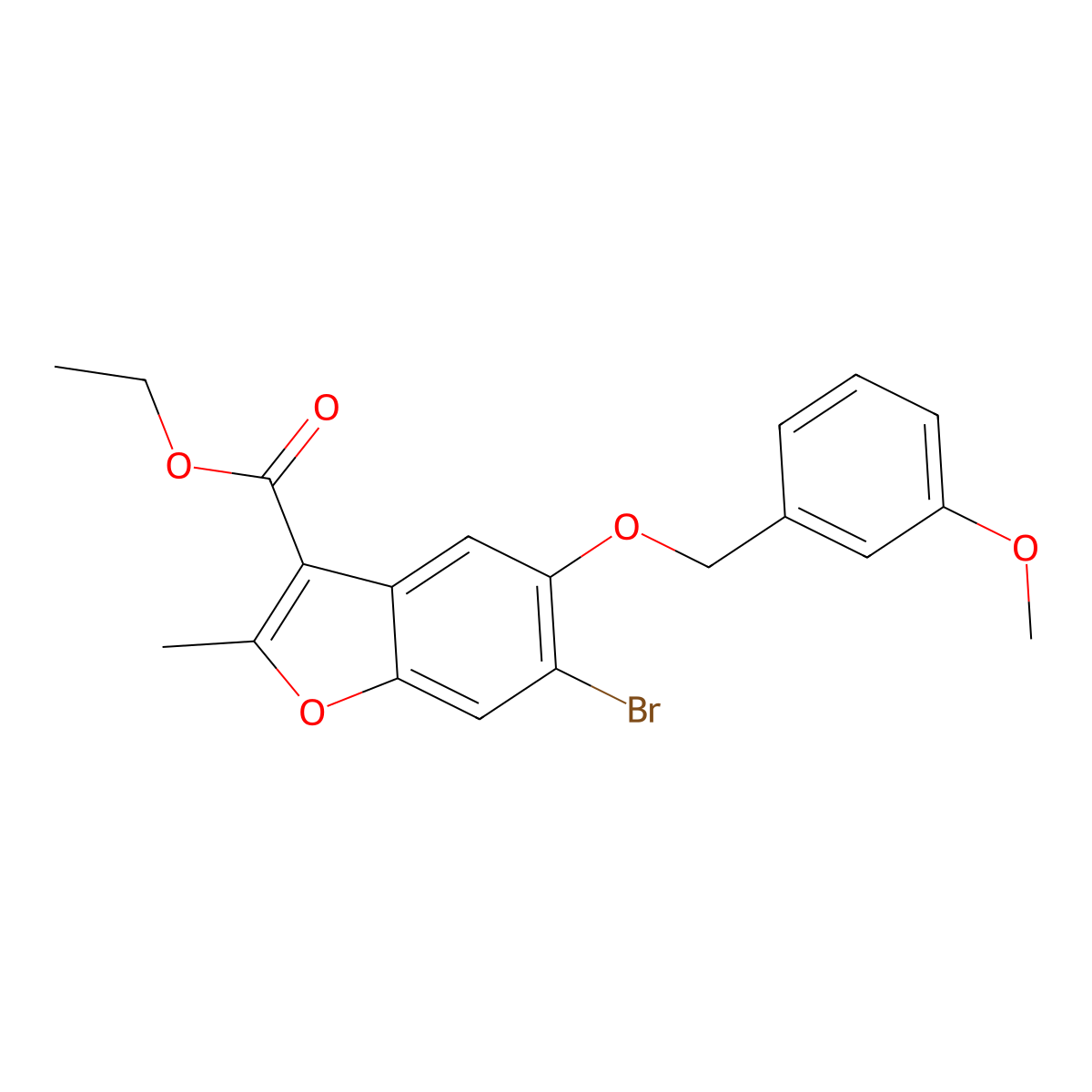 Ethyl 6-bromo-5-[(3-methoxyphenyl)methoxy]-2-methyl-1-benzofuran-3-carboxylate molecular structure, CAS 384798-08-7