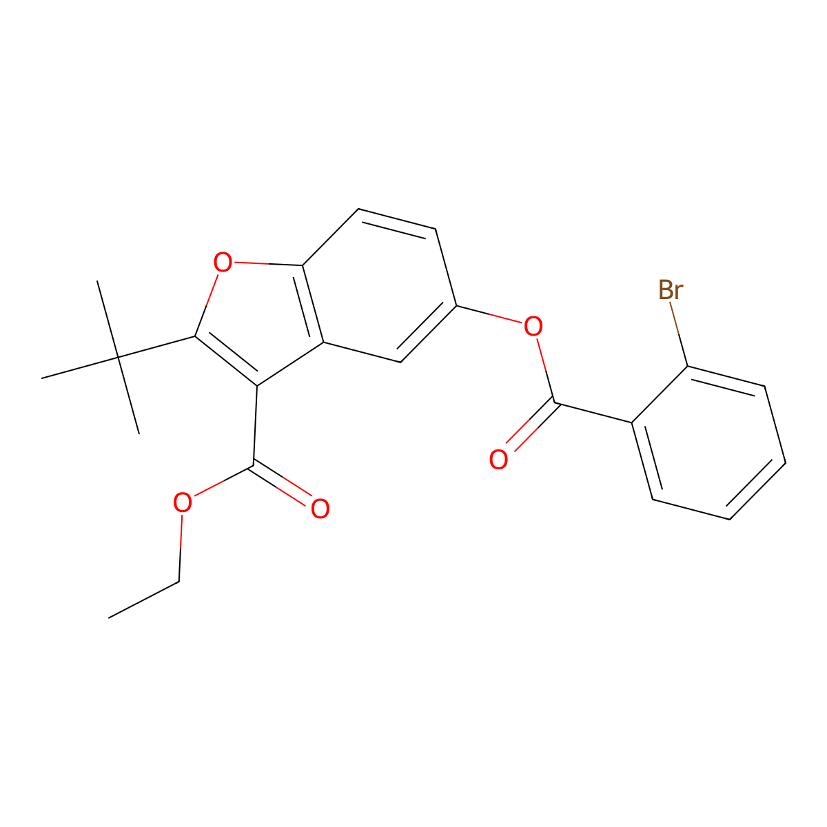 Ethyl 5-[(2-bromobenzoyl)oxy]-2-tert-butyl-1-benzofuran-3-carboxylate molecular structure, CAS 384798-86-1