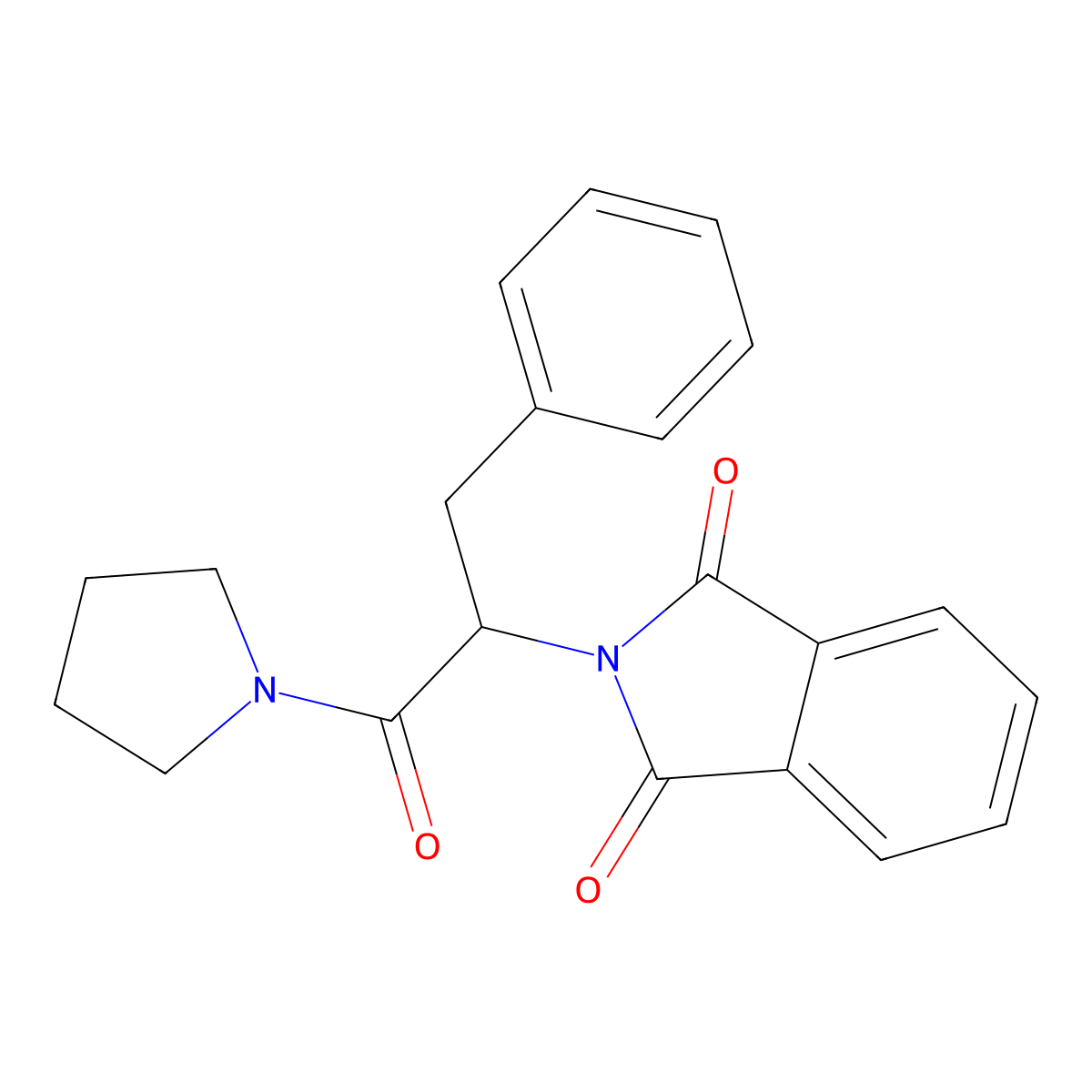 2-(1-Oxo-3-phenyl-1-pyrrolidin-1-ylpropan-2-yl)isoindole-1,3-dione molecular structure, CAS 384798-91-8