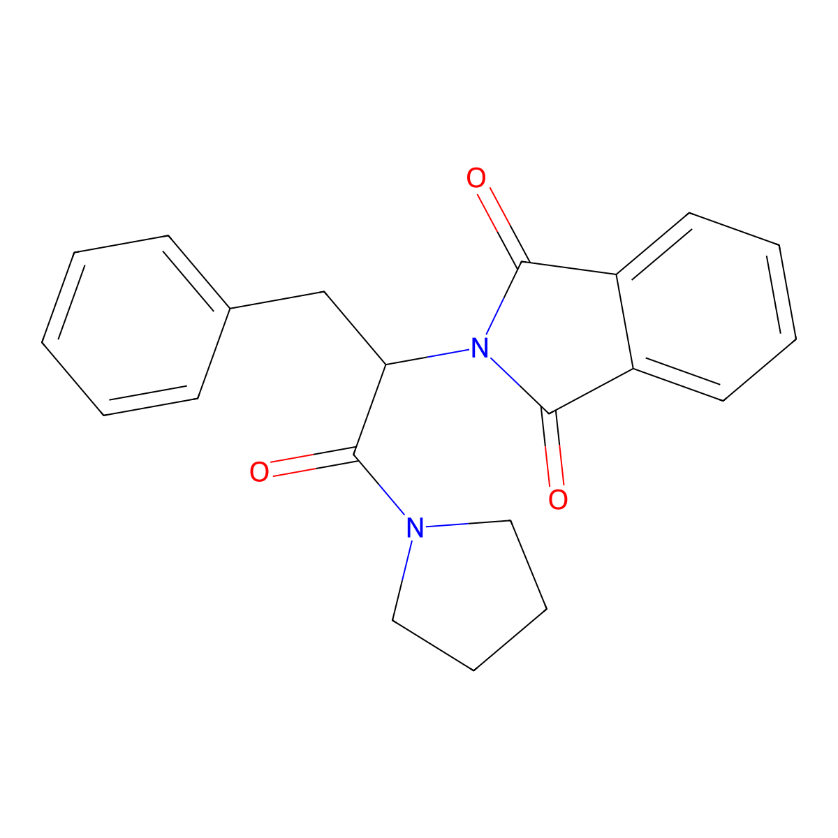 2-(1-Oxo-3-phenyl-1-pyrrolidin-1-ylpropan-2-yl)isoindole-1,3-dione molecular structure, CAS 384798-91-8