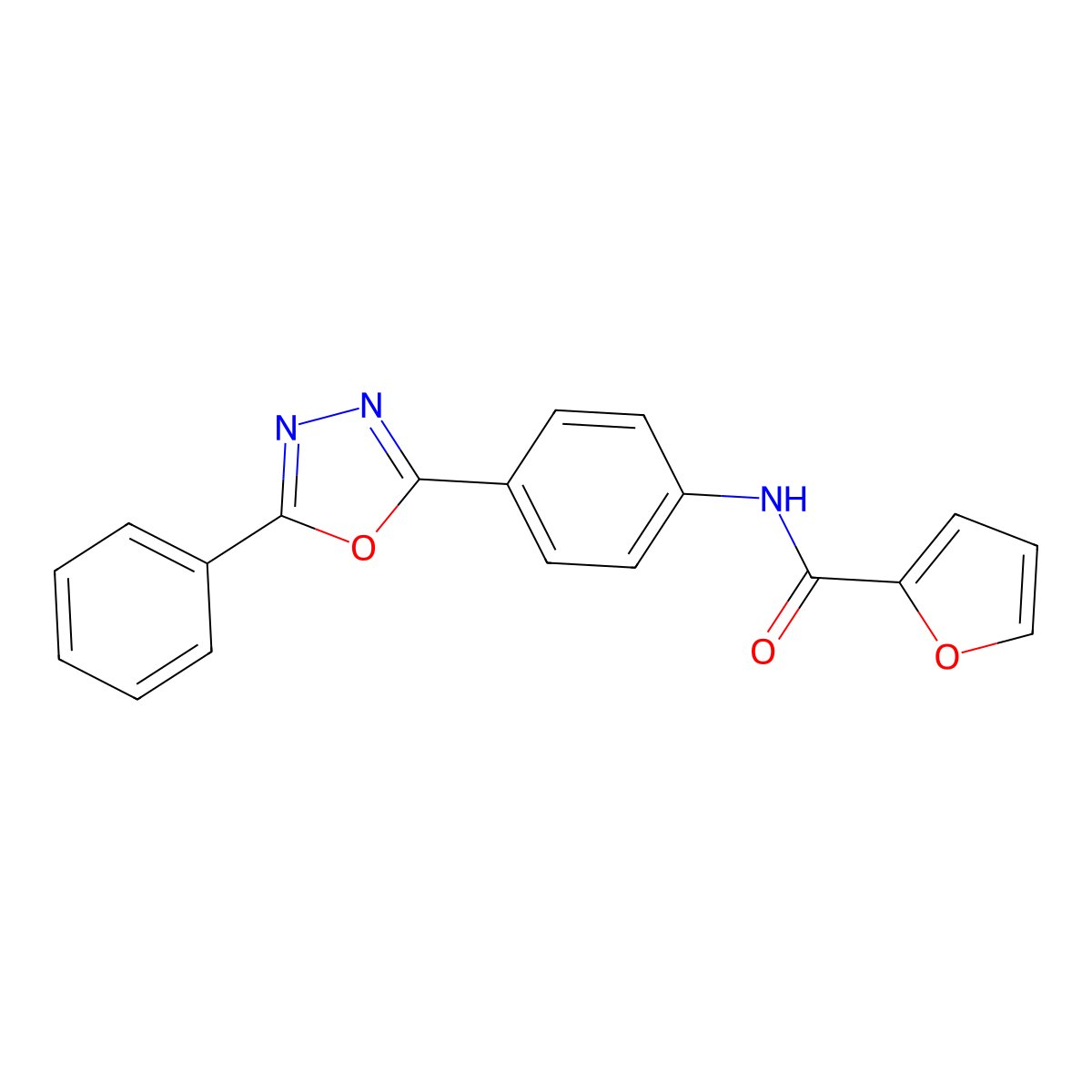 N-[4-(5-phenyl-1,3,4-oxadiazol-2-yl)phenyl]furan-2-carboxamide molecular structure, CAS 384800-28-6
