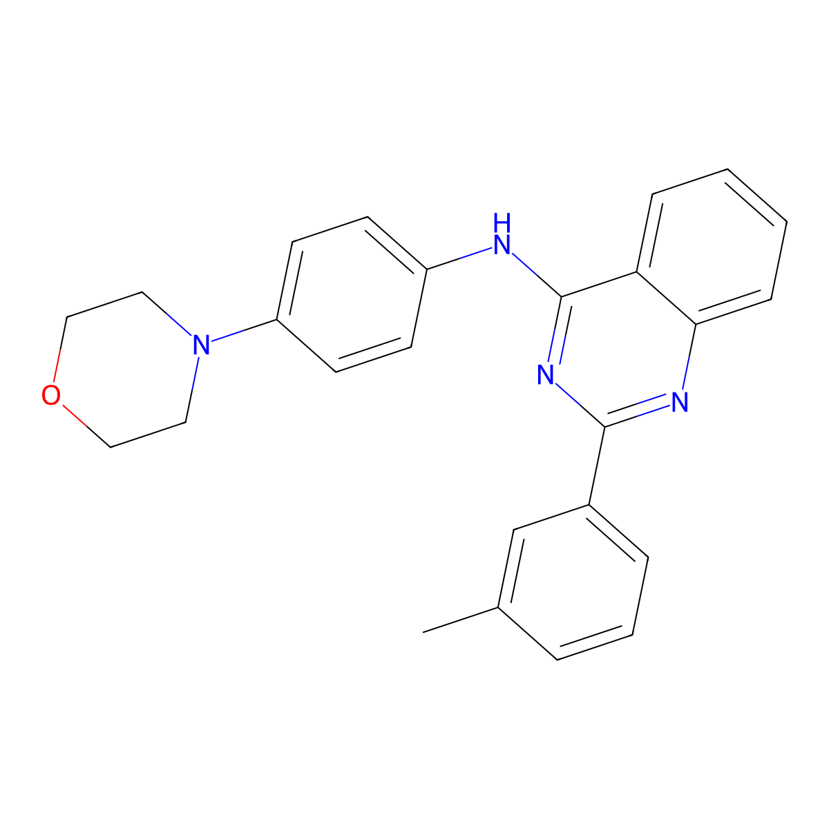 2-(3-methylphenyl)-N-[4-(4-morpholinyl)phenyl]-4-quinazolinamine molecular structure, CAS 384800-32-2