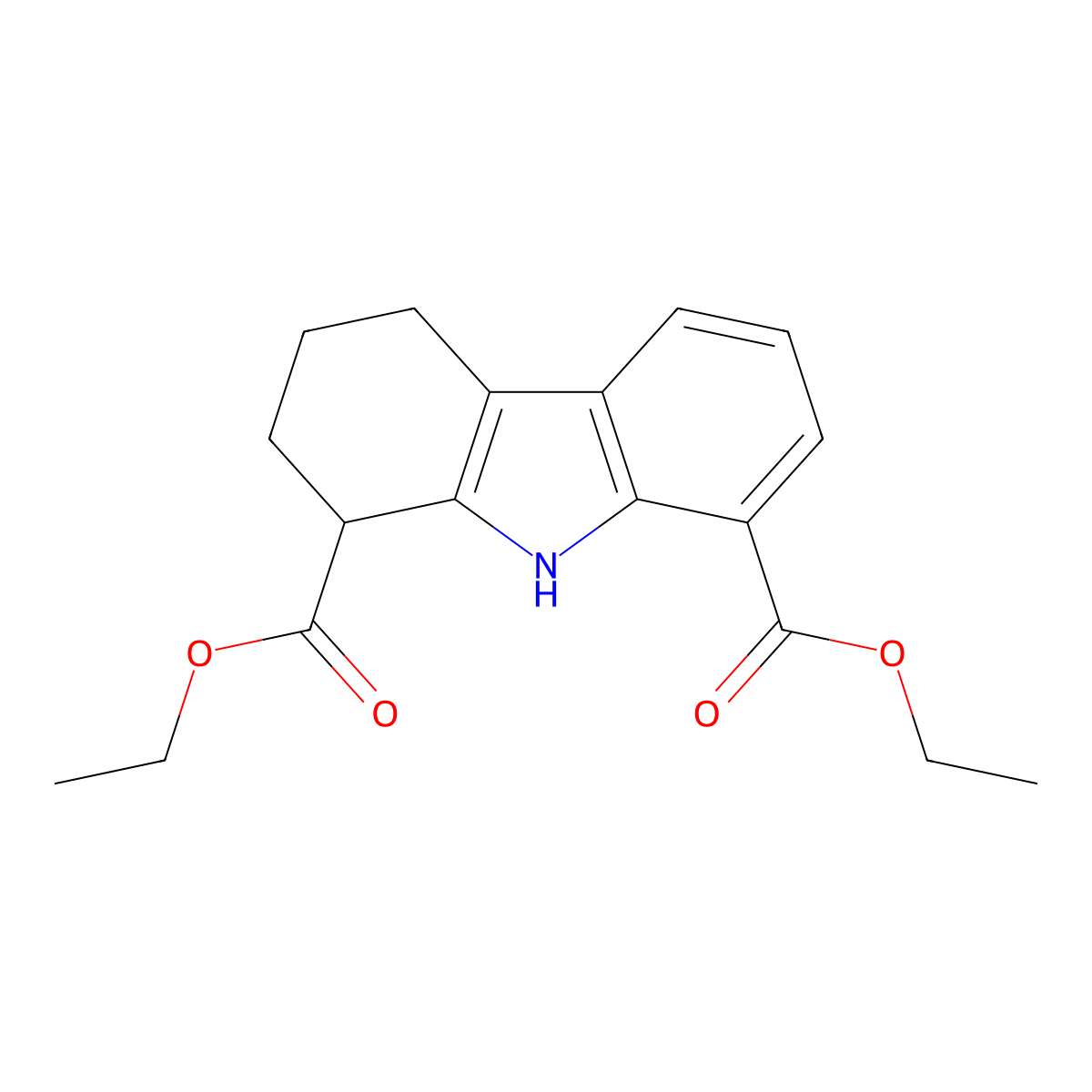 diethyl 2,3,4,9-tetrahydro-1H-carbazole-1,8-dicarboxylate molecular structure, CAS 384800-62-8