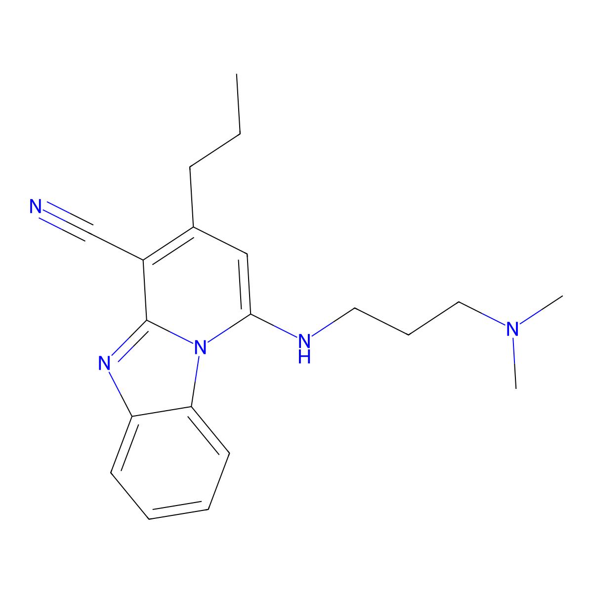 1-[3-(Dimethylamino)propylamino]-3-propylpyrido[1,2-a]benzimidazole-4-carbonitrile molecular structure, CAS 384801-43-8