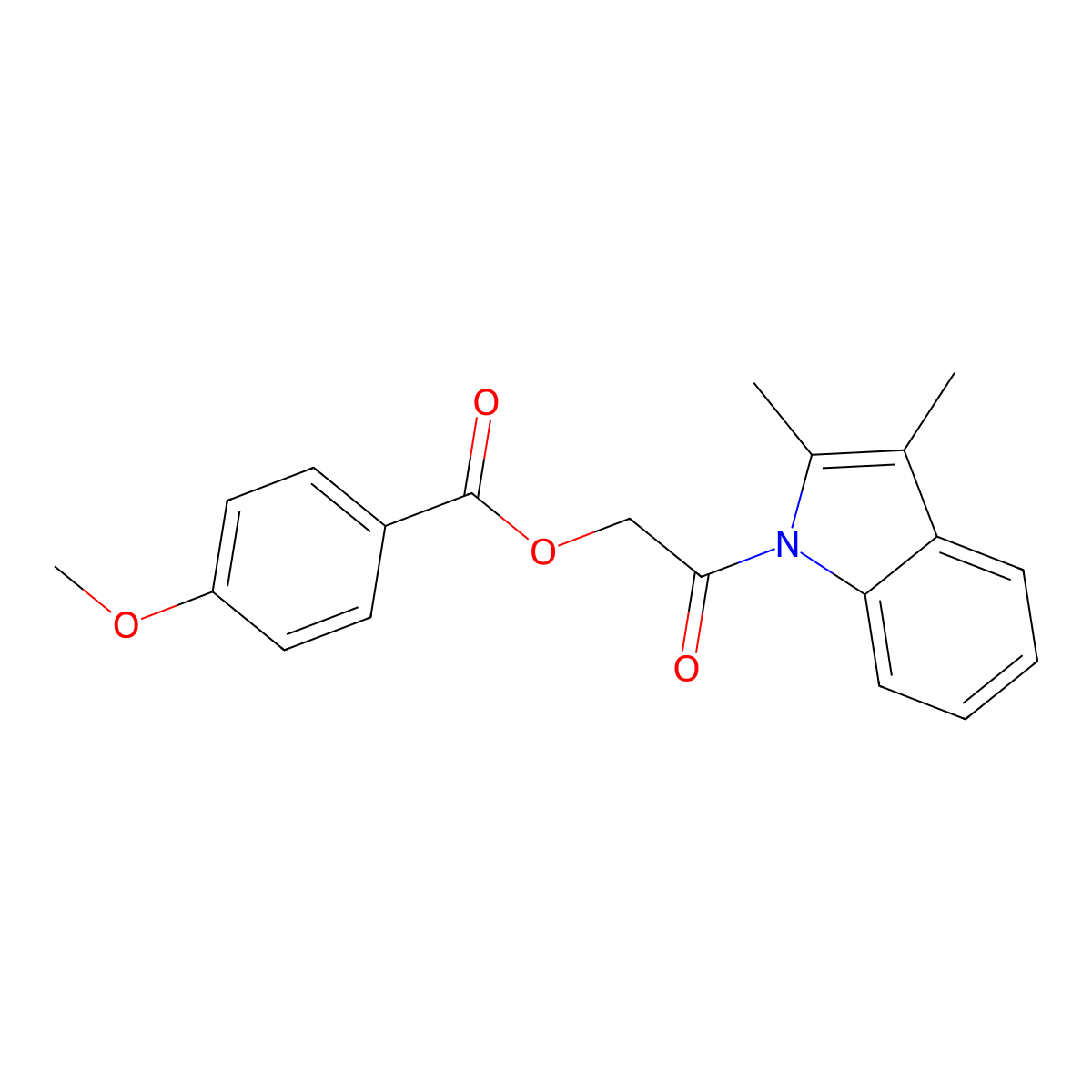 2-(2,3-dimethyl-1H-indol-1-yl)-2-oxoethyl 4-methoxybenzoate molecular structure, CAS 384802-54-4
