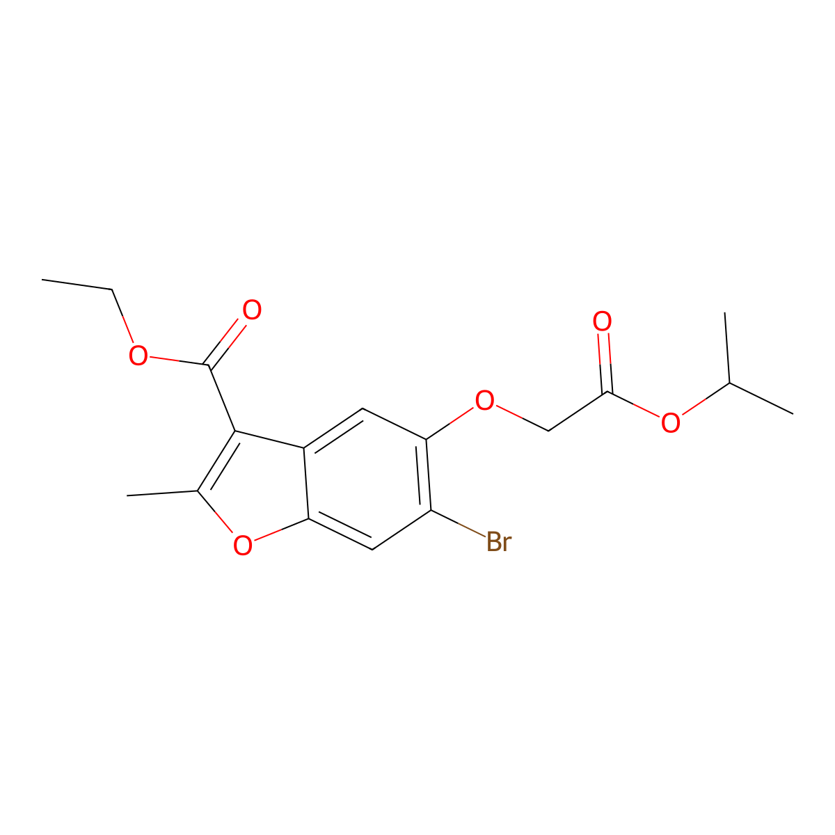 Ethyl 6-bromo-2-methyl-5-[2-oxo-2-(propan-2-yloxy)ethoxy]-1-benzofuran-3-carboxylate molecular structure, CAS 384802-67-9