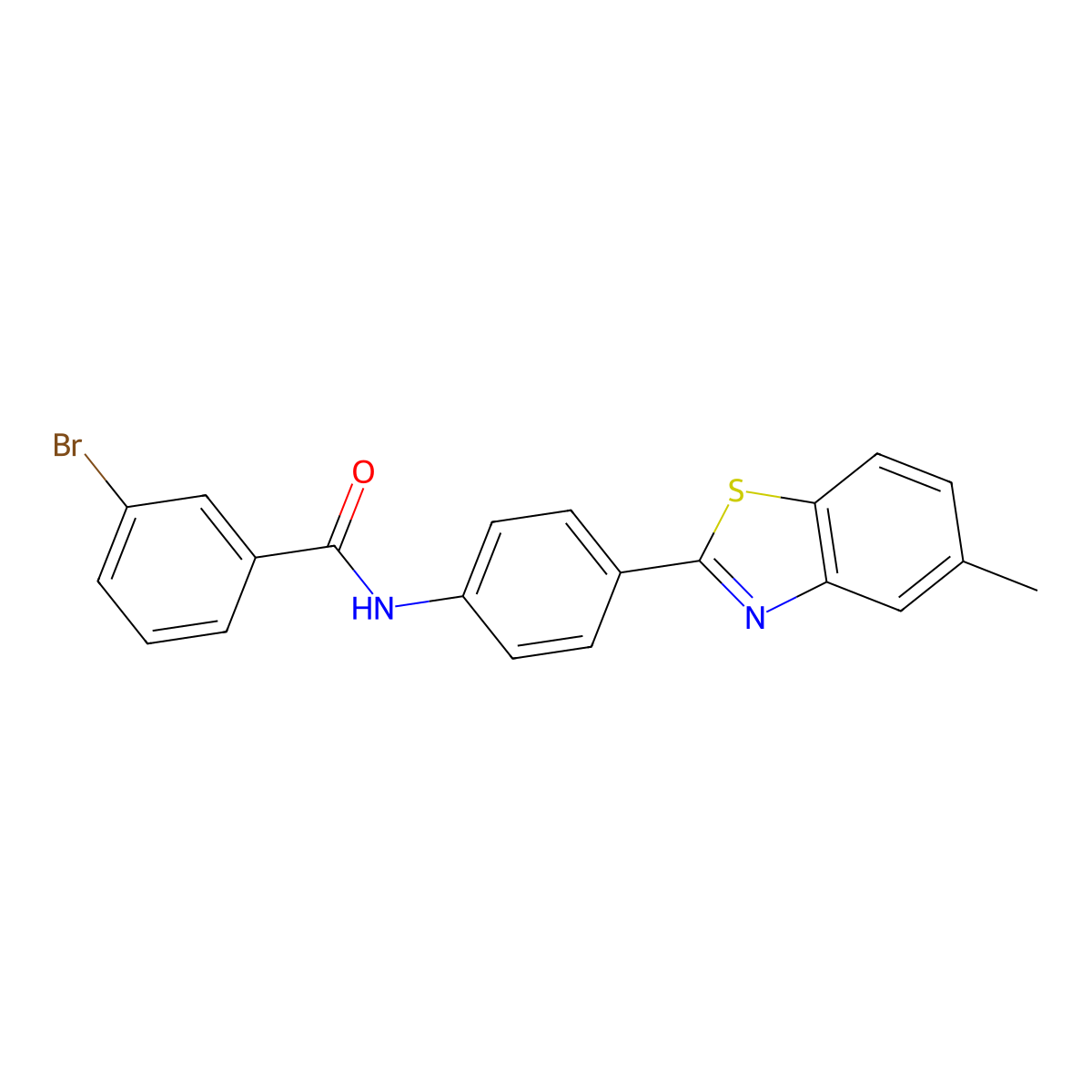 3-bromo-N-[4-(5-methyl-1,3-benzothiazol-2-yl)phenyl]benzamide molecular structure, CAS 384802-84-0