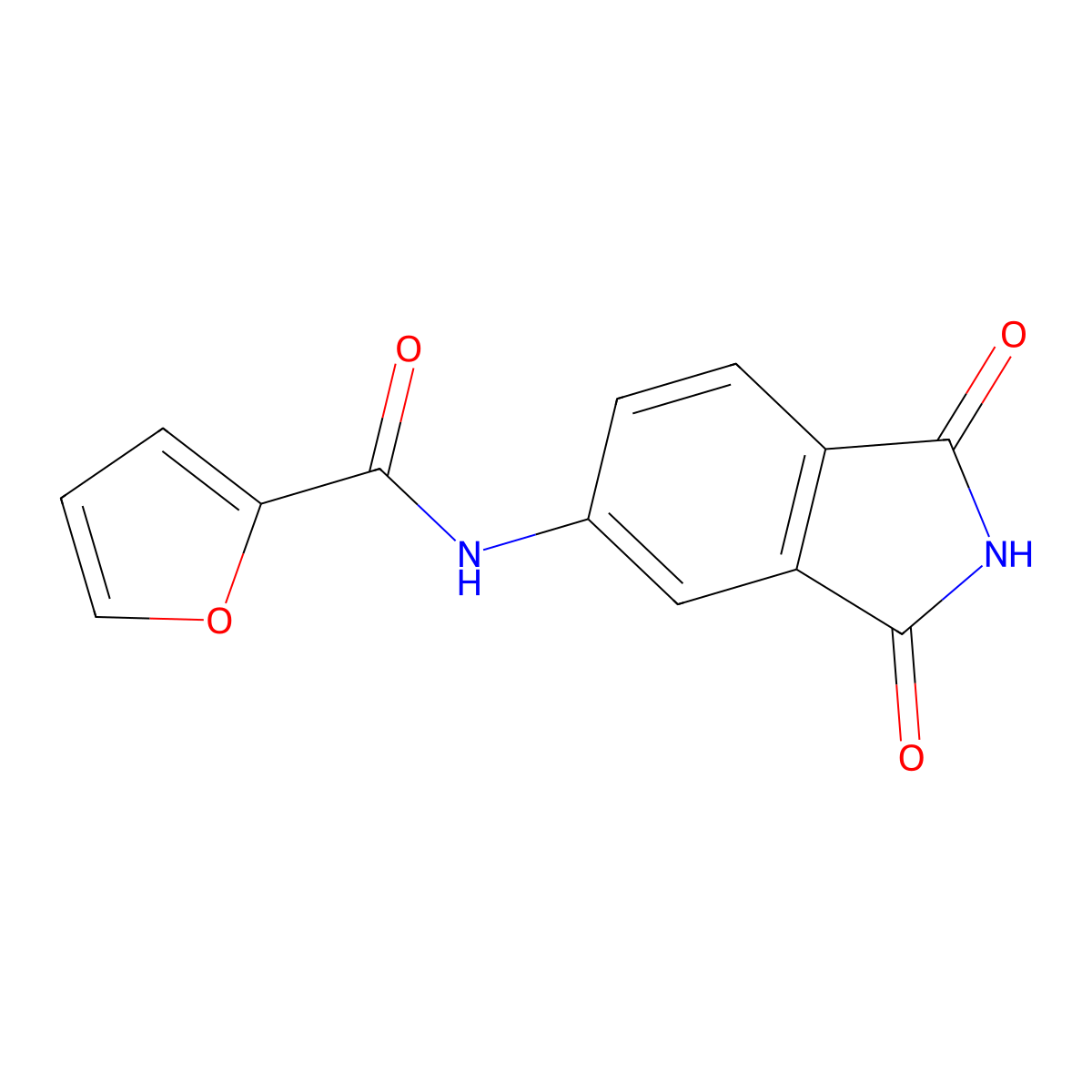 N-(1,3-dioxo-2,3-dihydro-1H-isoindol-5-yl)furan-2-carboxamide molecular structure, CAS 384804-34-6