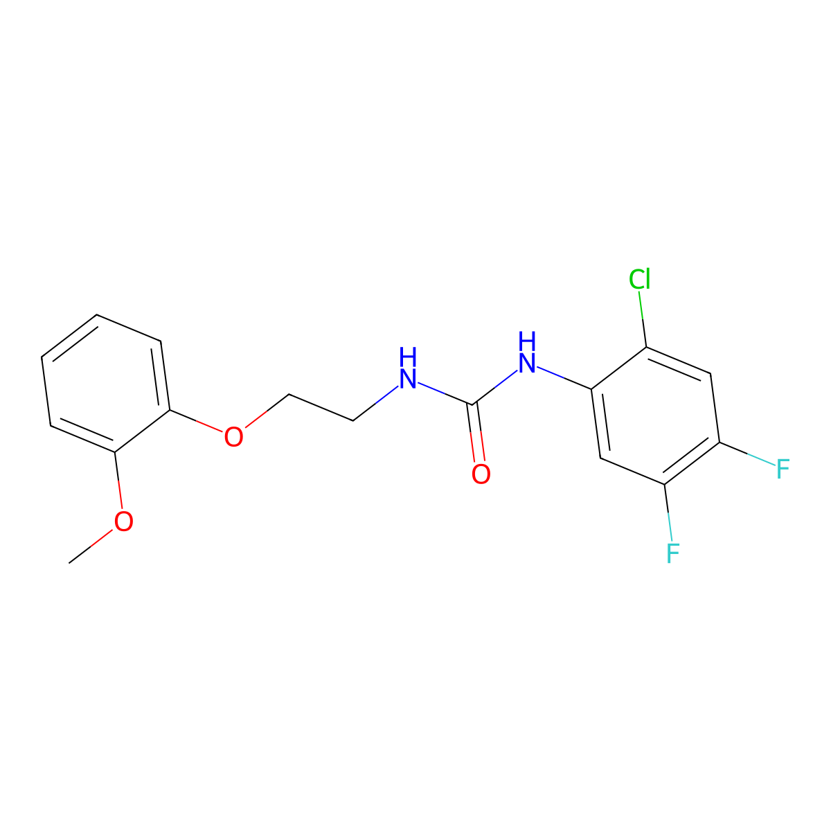 1-(2-Chloro-4,5-difluorophenyl)-3-[2-(2-methoxyphenoxy)ethyl]urea molecular structure, CAS 384805-14-5