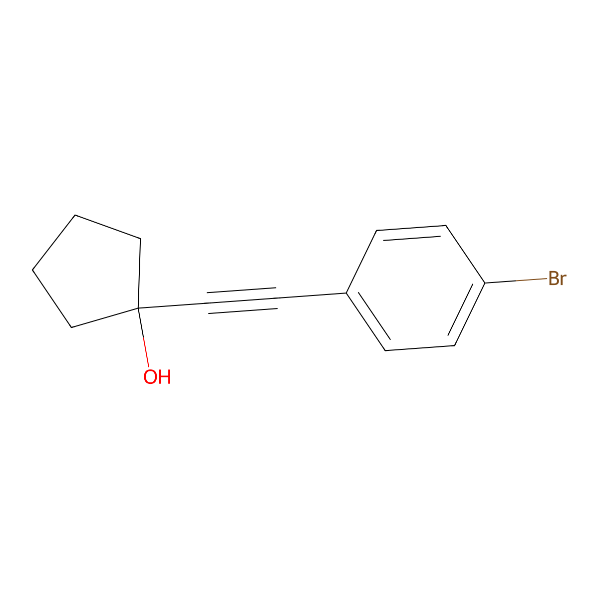 1-[2-(4-Bromophenyl)ethynyl]cyclopentanol molecular structure, CAS 384806-48-8