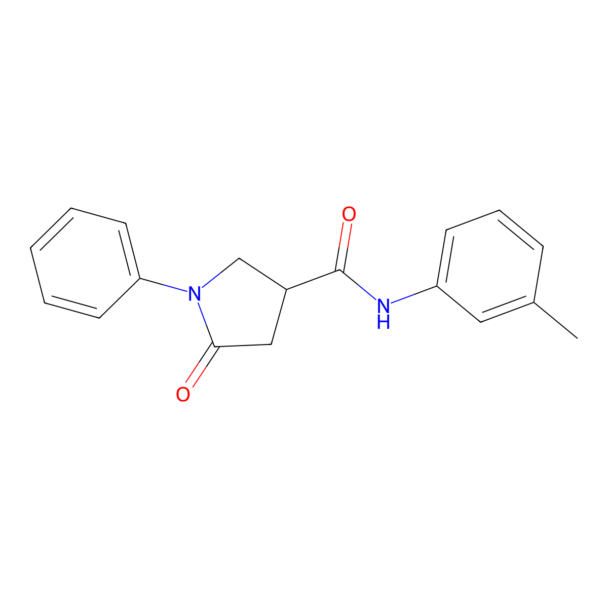 N-(3-methylphenyl)-5-oxo-1-phenylpyrrolidine-3-carboxamide molecular structure, CAS 384806-52-4