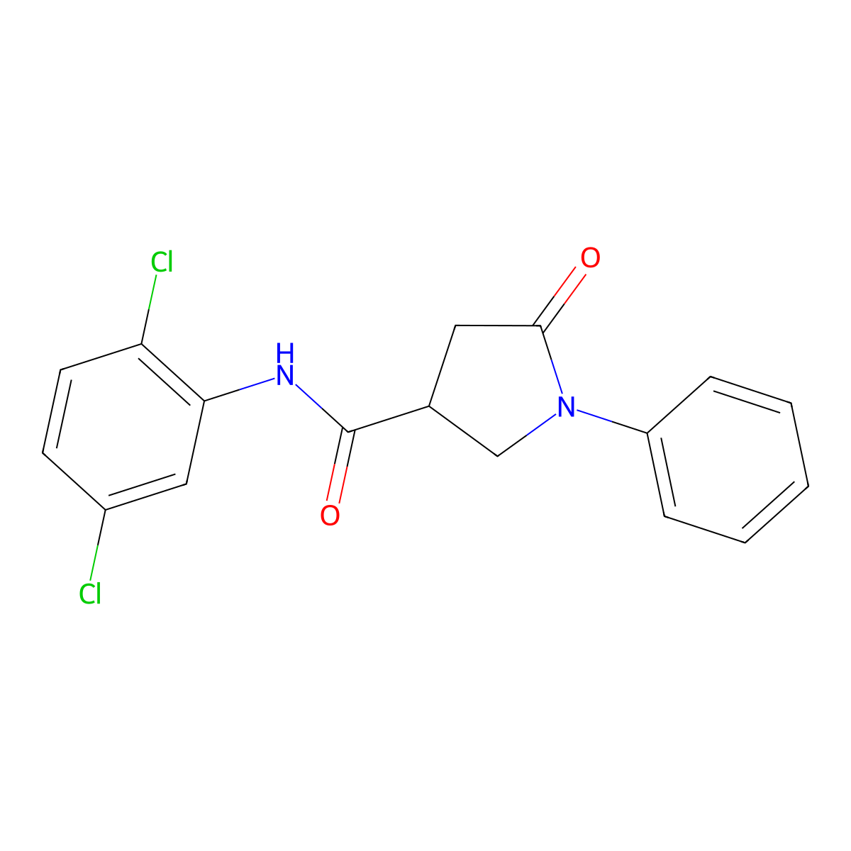 N-(2,5-dichlorophenyl)-5-oxo-1-phenylpyrrolidine-3-carboxamide molecular structure, CAS 384807-00-5