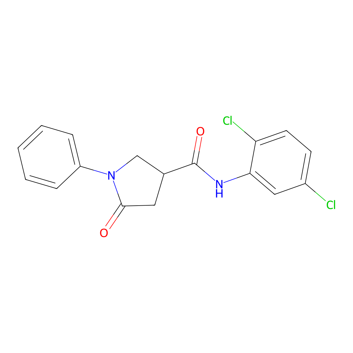 N-(2,5-dichlorophenyl)-5-oxo-1-phenylpyrrolidine-3-carboxamide molecular structure, CAS 384807-00-5