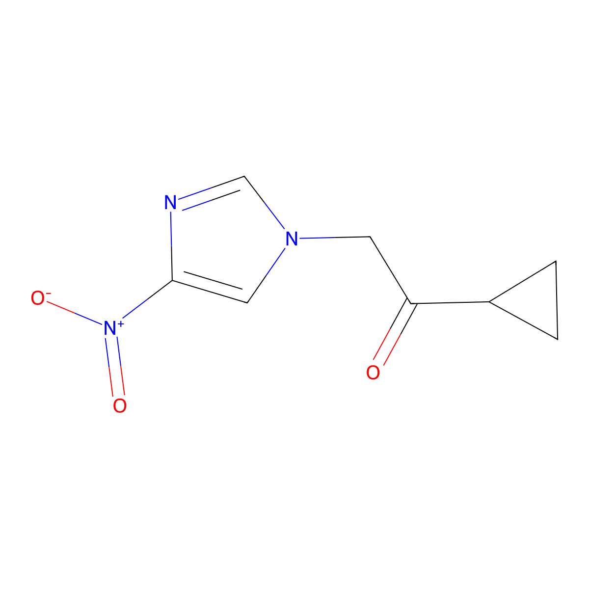 1-Cyclopropyl-2-(4-nitroimidazol-1-yl)ethanone molecular structure, CAS 384807-16-3