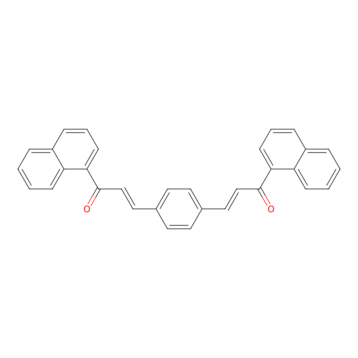 3,3'-(1,4-Phenylene)bis[1-(naphthalen-1-yl)prop-2-en-1-one] molecular structure, CAS 384807-29-8