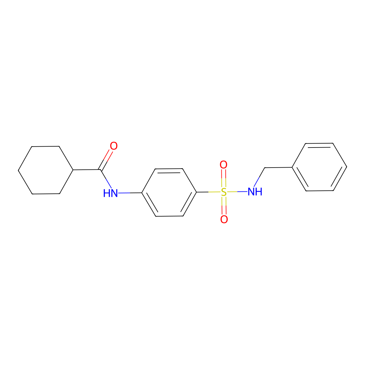 N-{4-[(benzylamino)sulfonyl]phenyl}cyclohexanecarboxamide molecular structure, CAS 384807-55-0