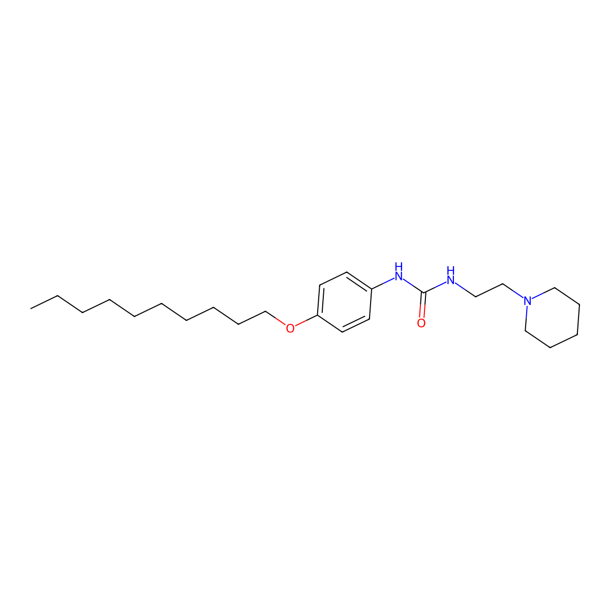 1-(4-Decoxyphenyl)-3-(2-piperidin-1-ylethyl)urea molecular structure, CAS 384809-30-7