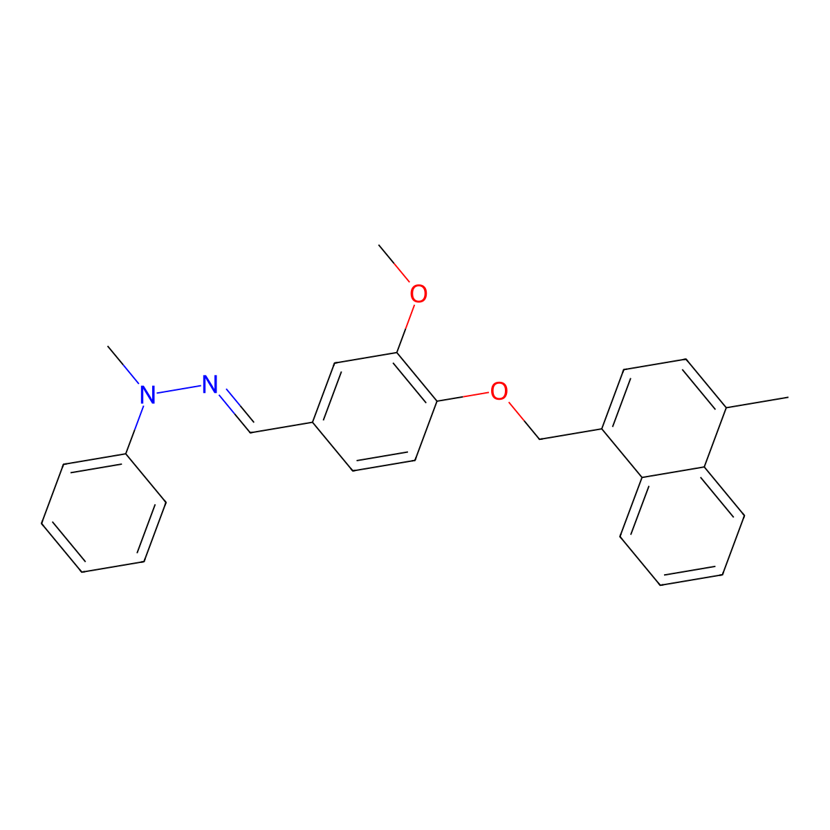 3-Methoxy-4-[(4-methyl-1-naphthalenyl)methoxy]benzaldehyde 2-methyl-2-phenylhydrazone molecular structure, CAS 384811-22-7