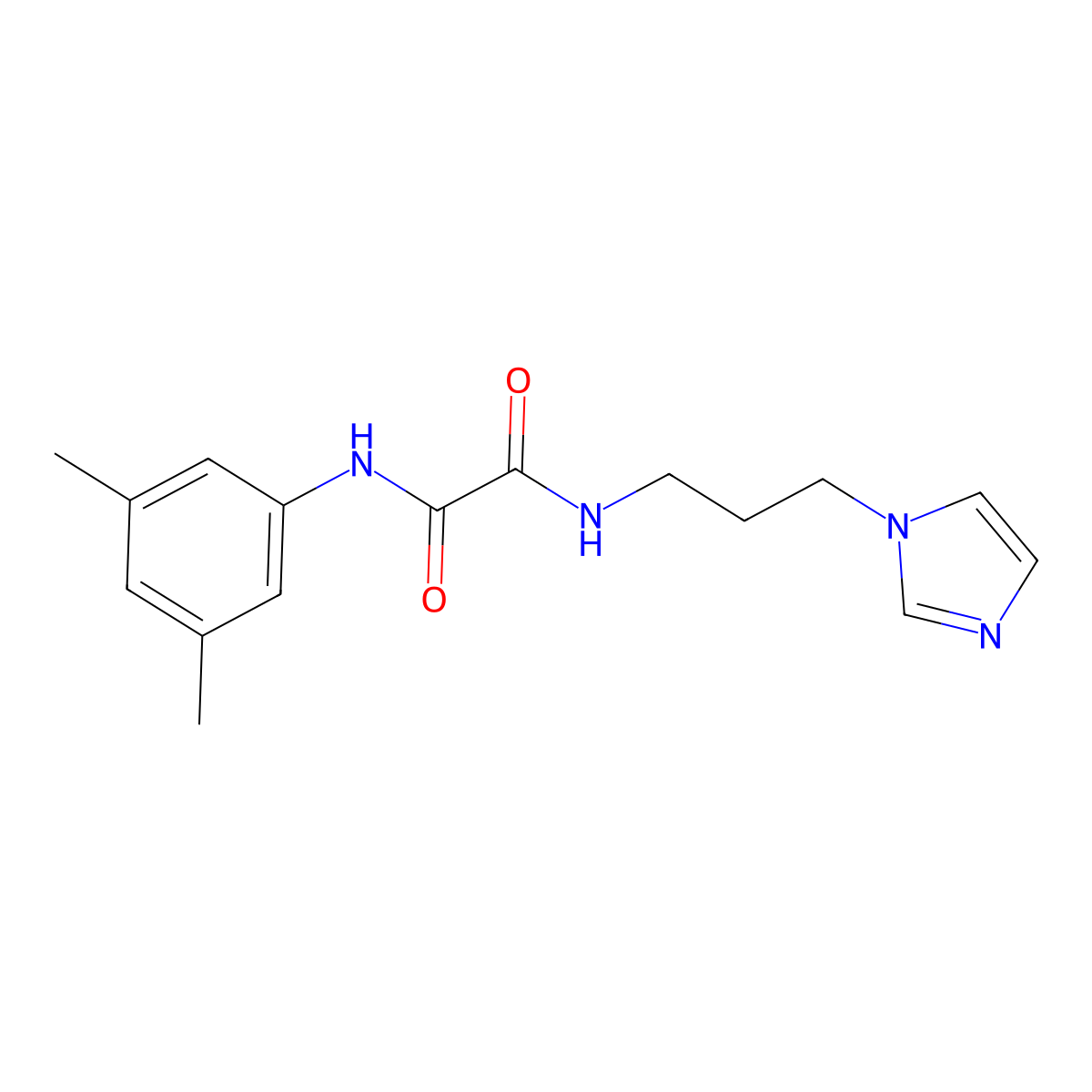 N-(3,5-dimethylphenyl)-N'-[3-(1H-imidazol-1-yl)propyl]ethanediamide molecular structure, CAS 384815-49-0
