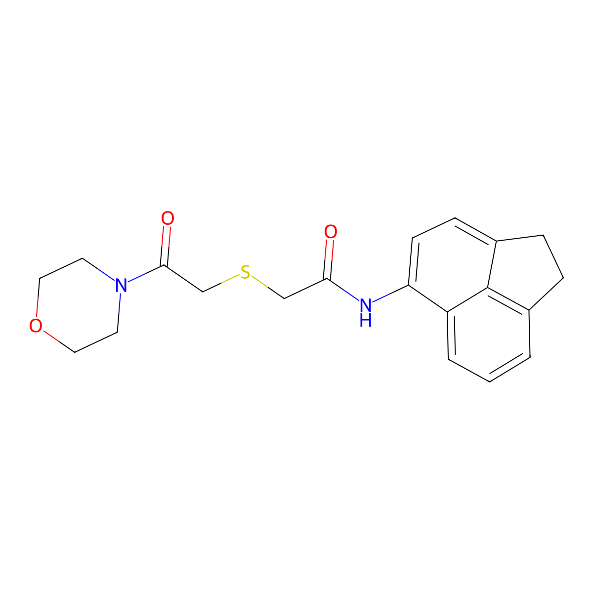 N-(1,2-dihydroacenaphthylen-5-yl)-2-(2-morpholin-4-yl-2-oxoethyl)sulfanylacetamide molecular structure, CAS 384815-53-6