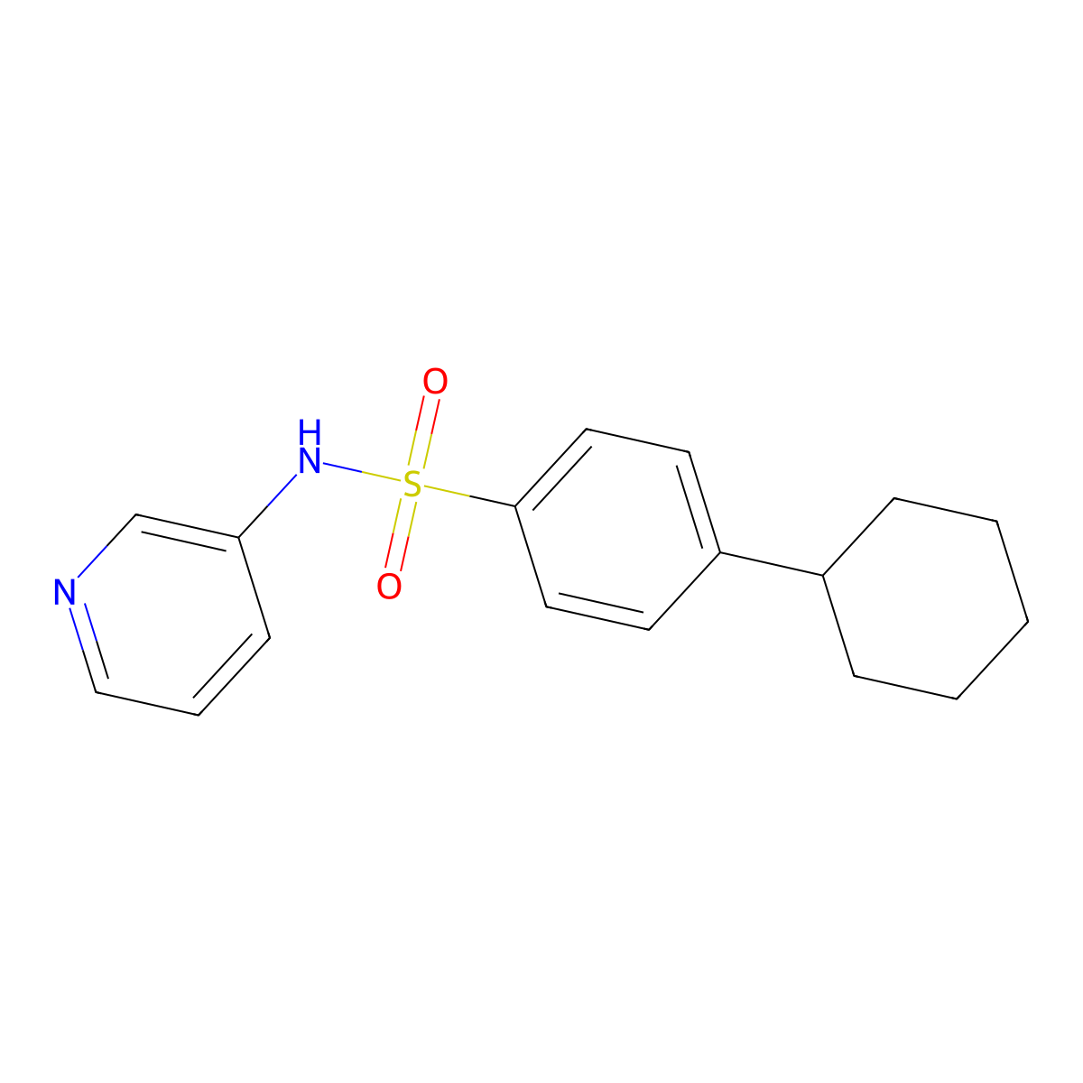 4-Cyclohexyl-N-pyridin-3-yl-benzenesulfonamide molecular structure, CAS 384815-71-8
