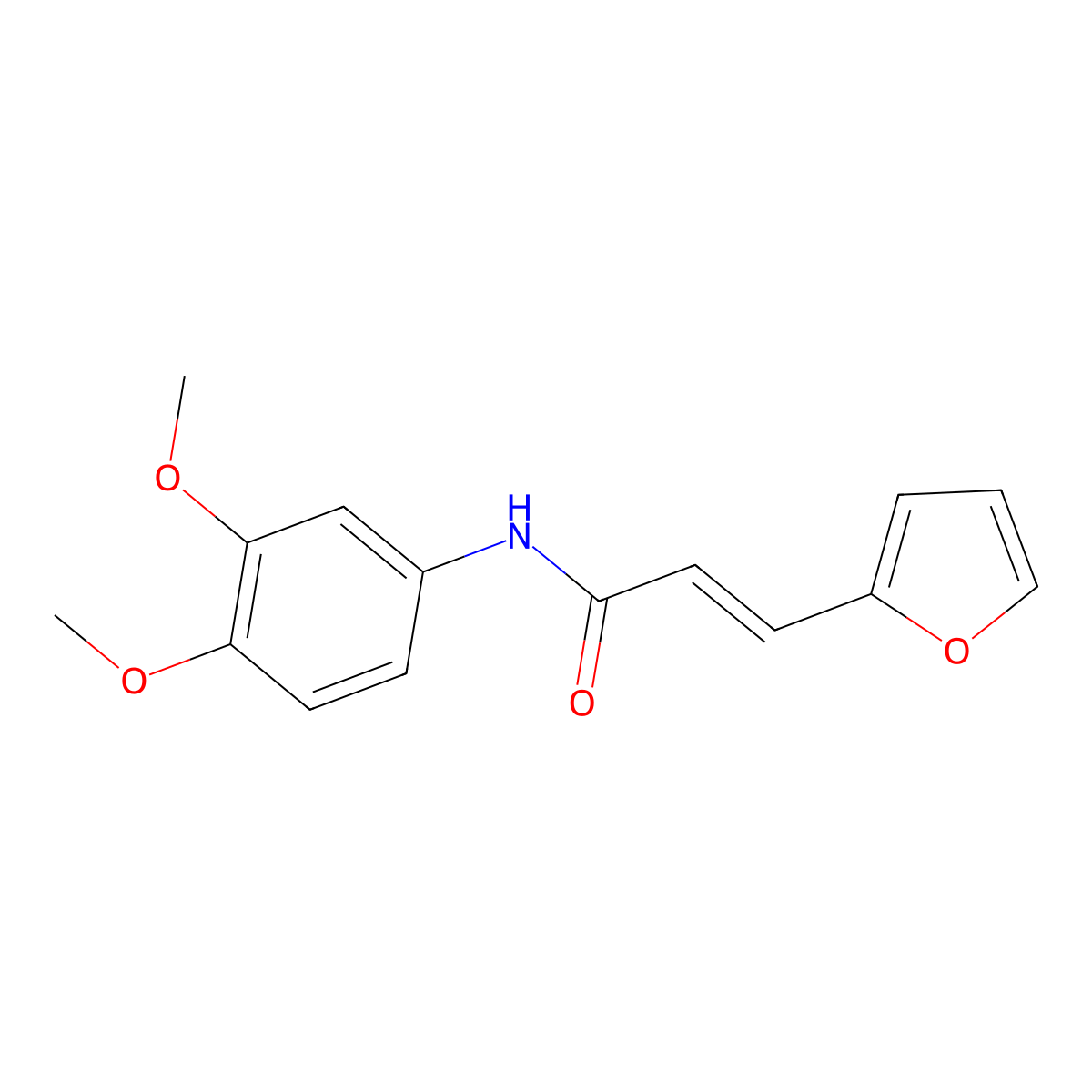 N-(3,4-dimethoxyphenyl)-3-(furan-2-yl)prop-2-enamide molecular structure, CAS 384815-73-0