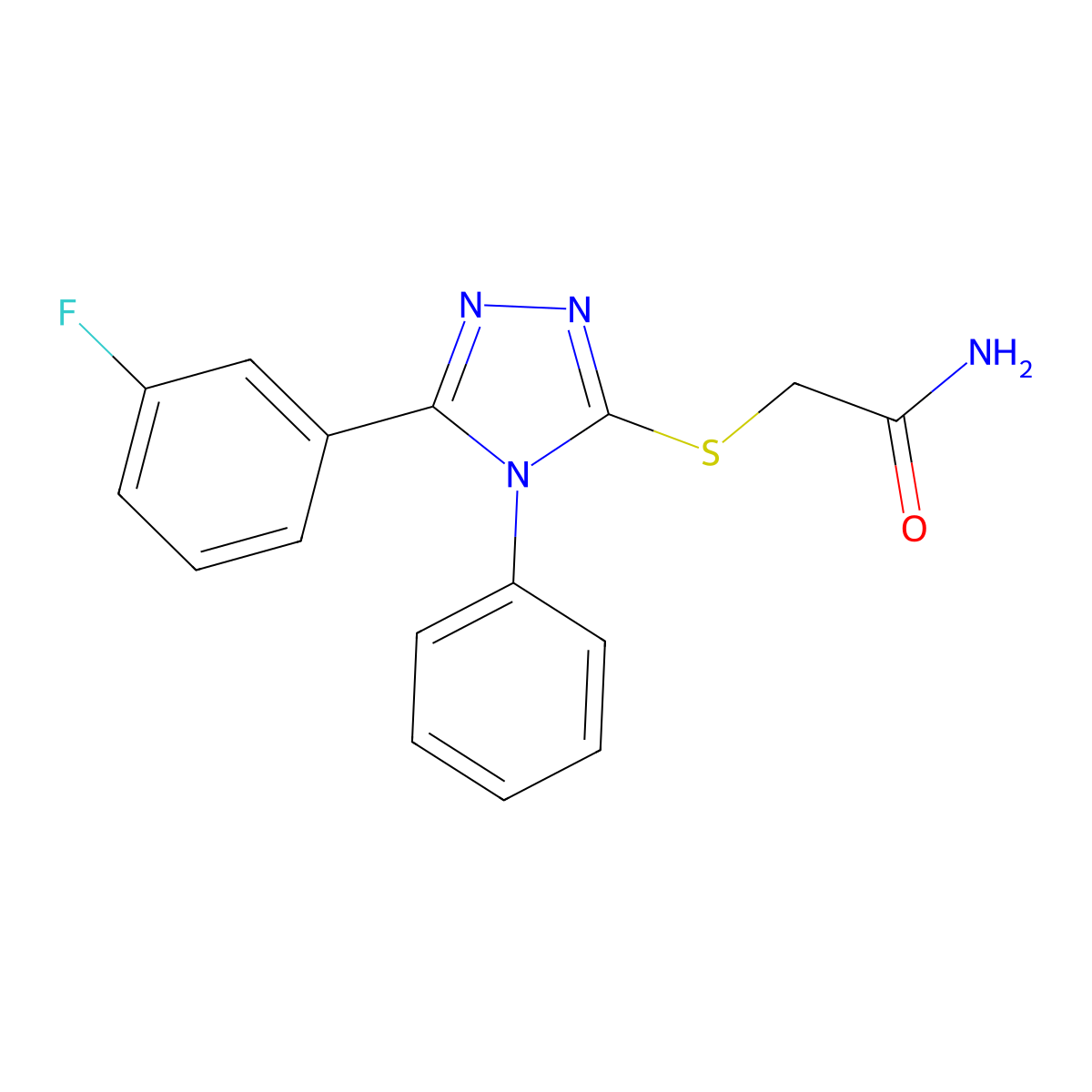 2-[5-(3-Fluoro-phenyl)-4-phenyl-4H-[1,2,4]triazol-3-ylsulfanyl]-acetamide molecular structure, CAS 384816-33-5