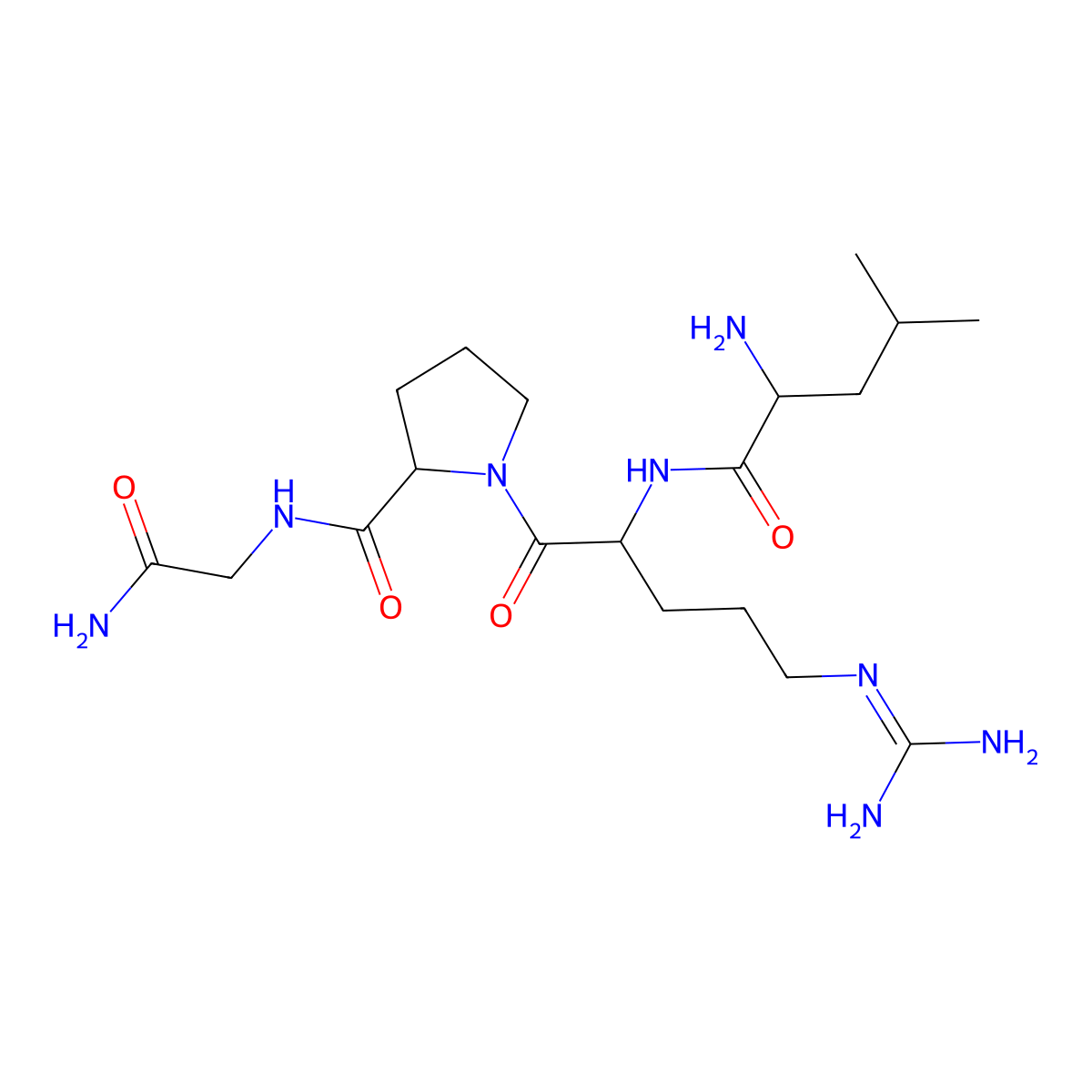 Leucyl-arginyl-prolyl-glycinamide molecular structure, CAS 38482-71-2