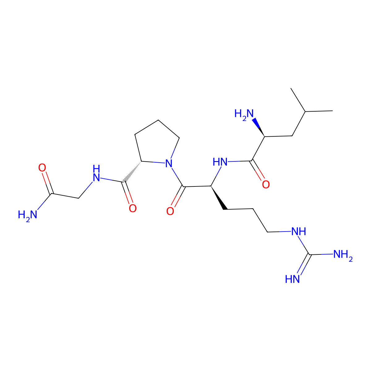 Leucyl-arginyl-prolyl-glycinamide molecular structure, CAS 38482-71-2