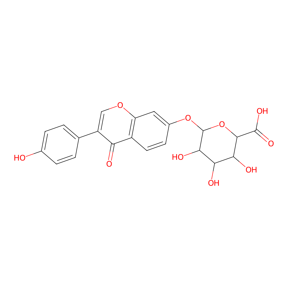 Daidzein 7-O-glucuronide molecular structure, CAS 38482-80-3
