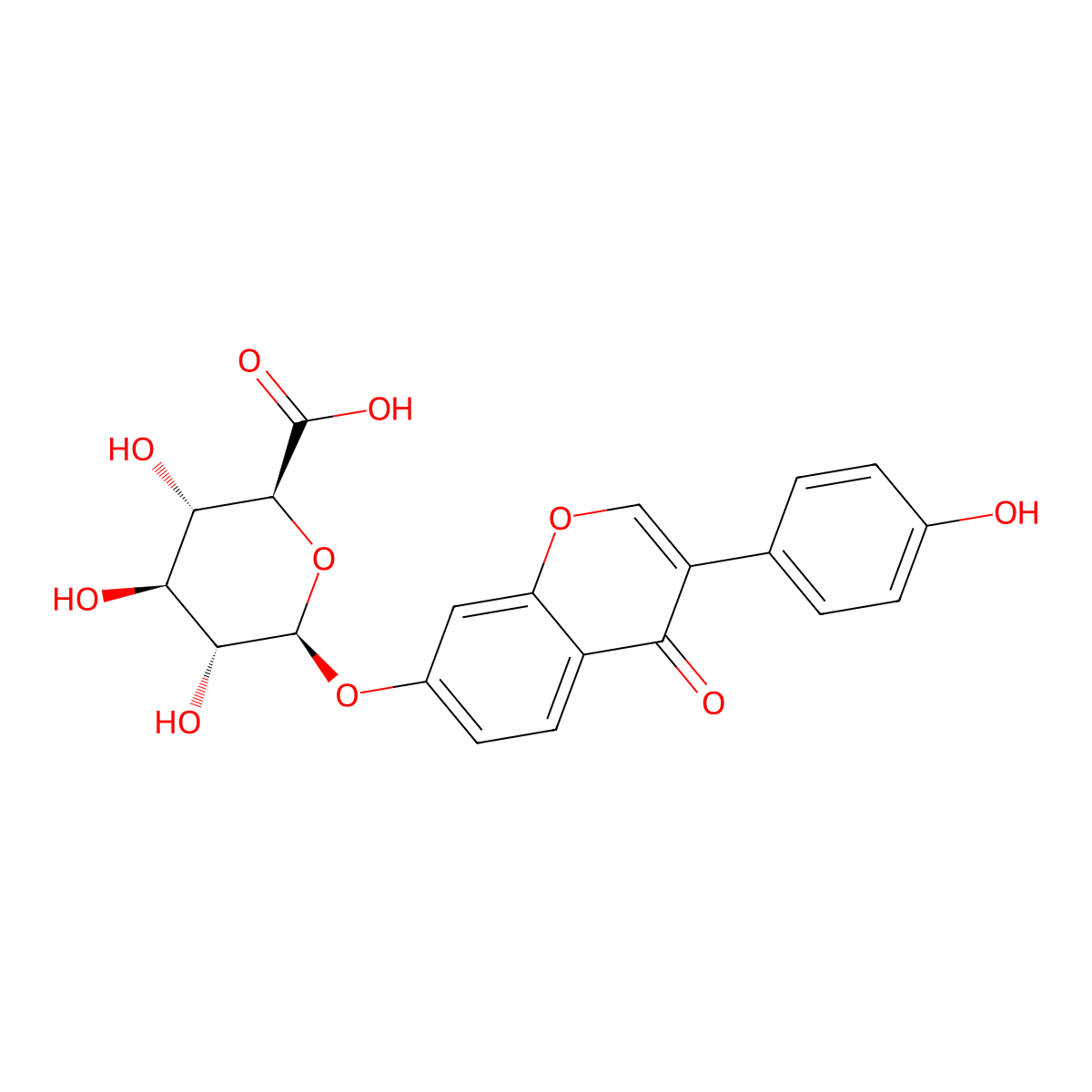 Daidzein 7-O-glucuronide molecular structure, CAS 38482-80-3