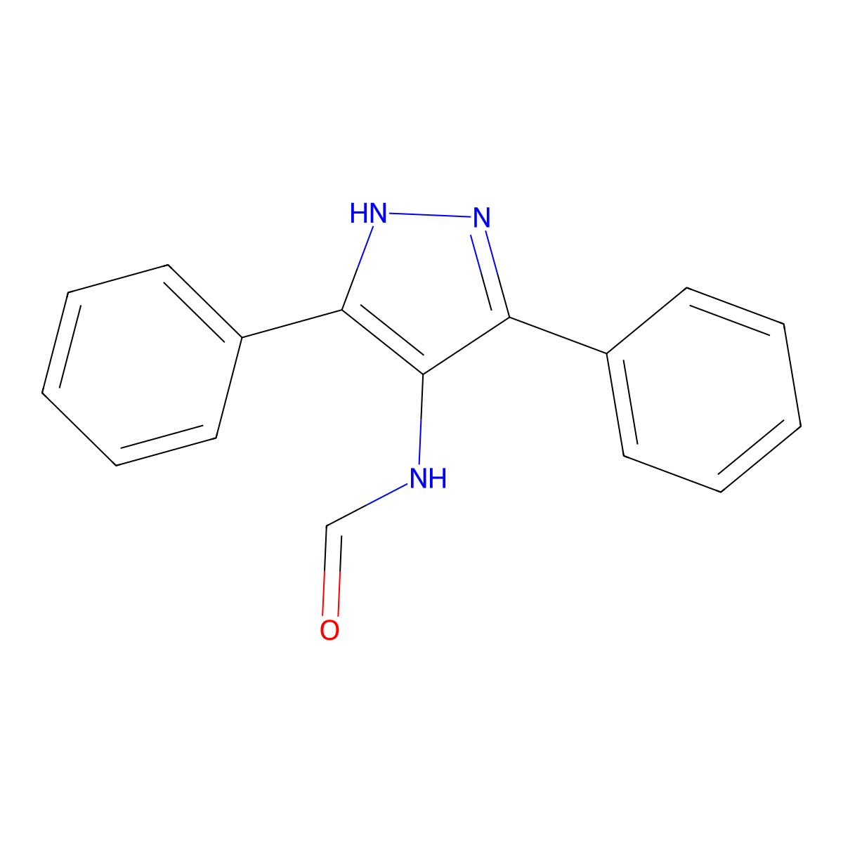 N-(3,5-diphenyl-1H-pyrazol-4-yl)formamide molecular structure, CAS 384821-39-0