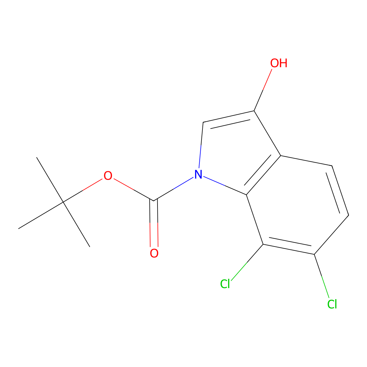 tert-Butyl 6,7-dichloro-3-hydroxy-1H-indole-1-carboxylate molecular structure, CAS 384829-02-1
