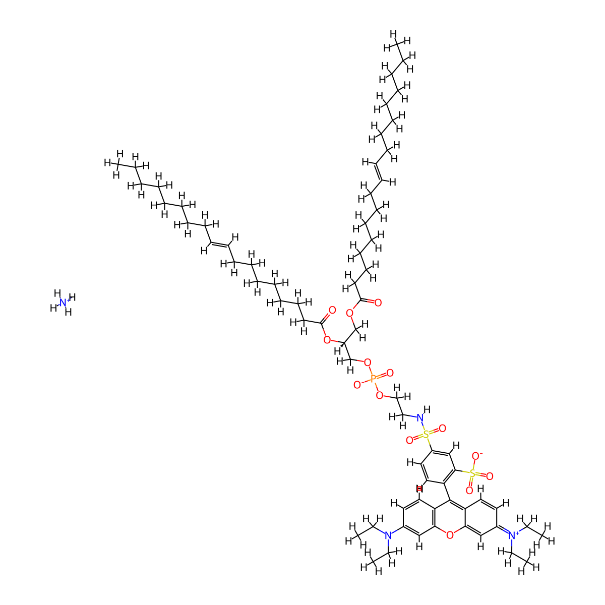 18:1 Liss Rhod PE (ammonium salt) molecular structure, CAS 384833-00-5