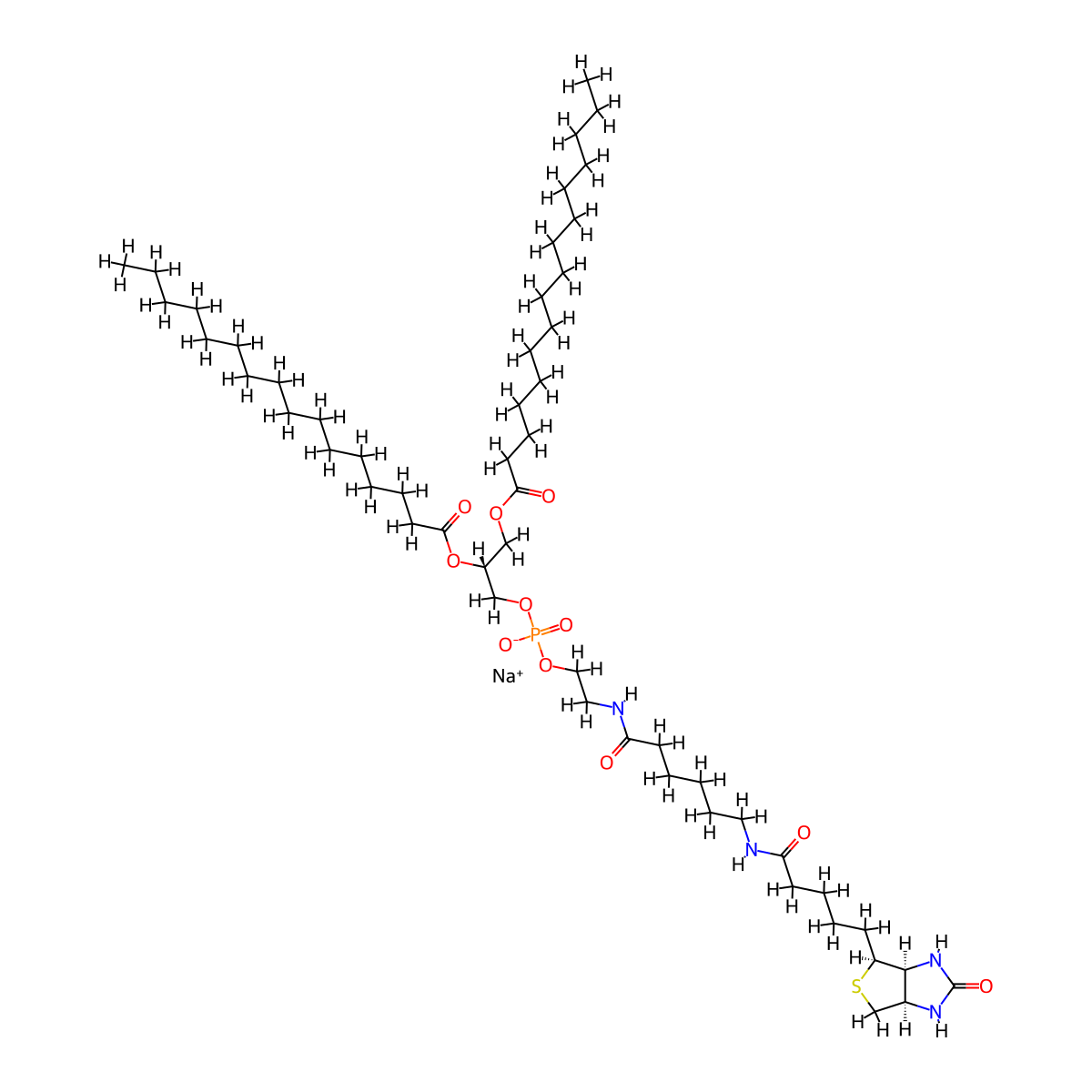 16:0 Biotinyl Cap PE molecular structure, CAS 384835-52-3