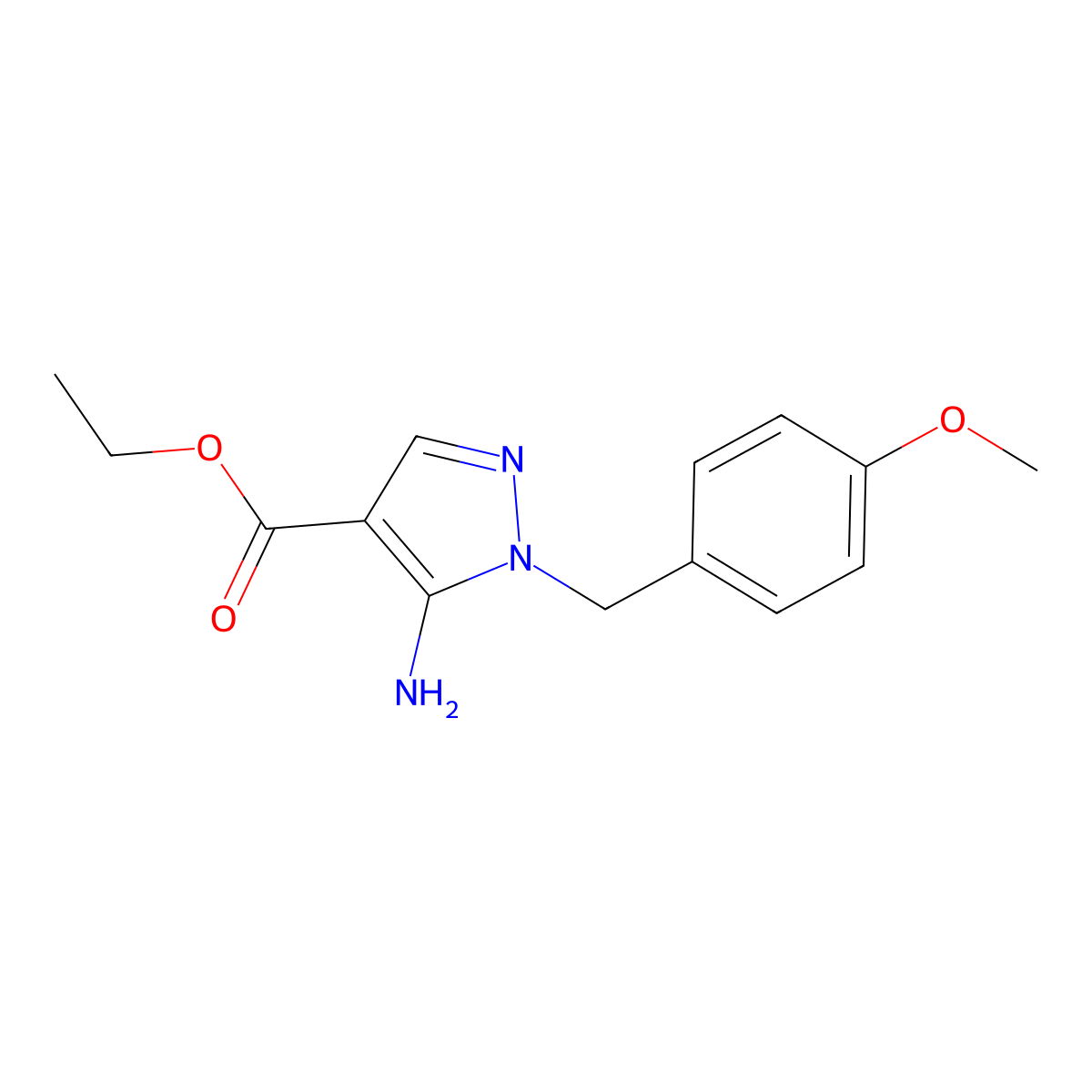ethyl 5-amino-1-(4-methoxybenzyl)-1H-pyrazole-4-carboxylate molecular structure, CAS 384835-92-1
