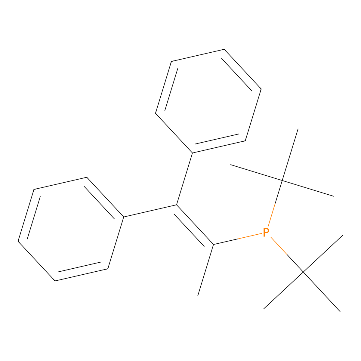 Bis(1,1-dimethylethyl)(1-methyl-2,2-diphenylethenyl)phosphine molecular structure, CAS 384842-25-5