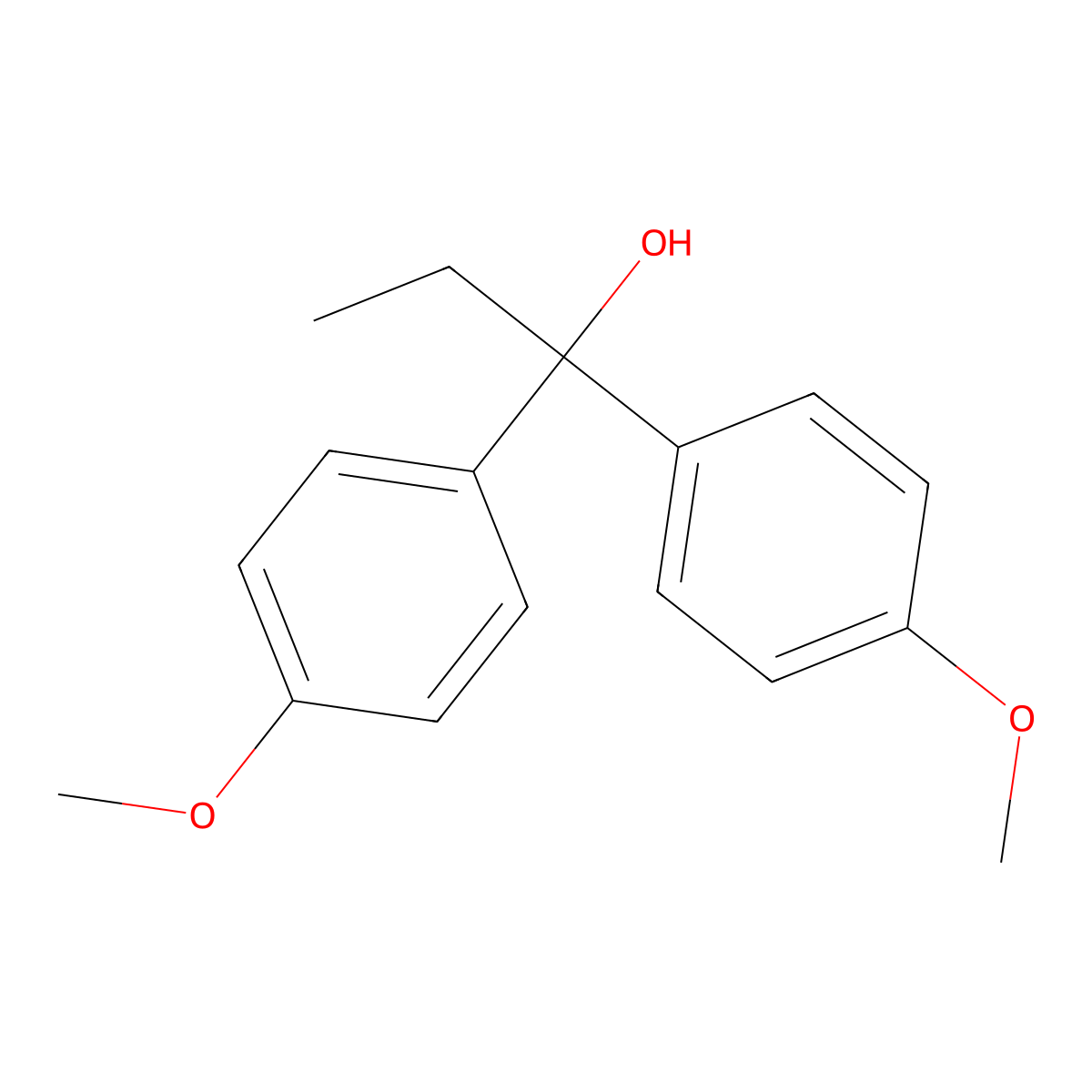 1,1-Bis(4-methoxyphenyl)propanol molecular structure, CAS 384842-35-7