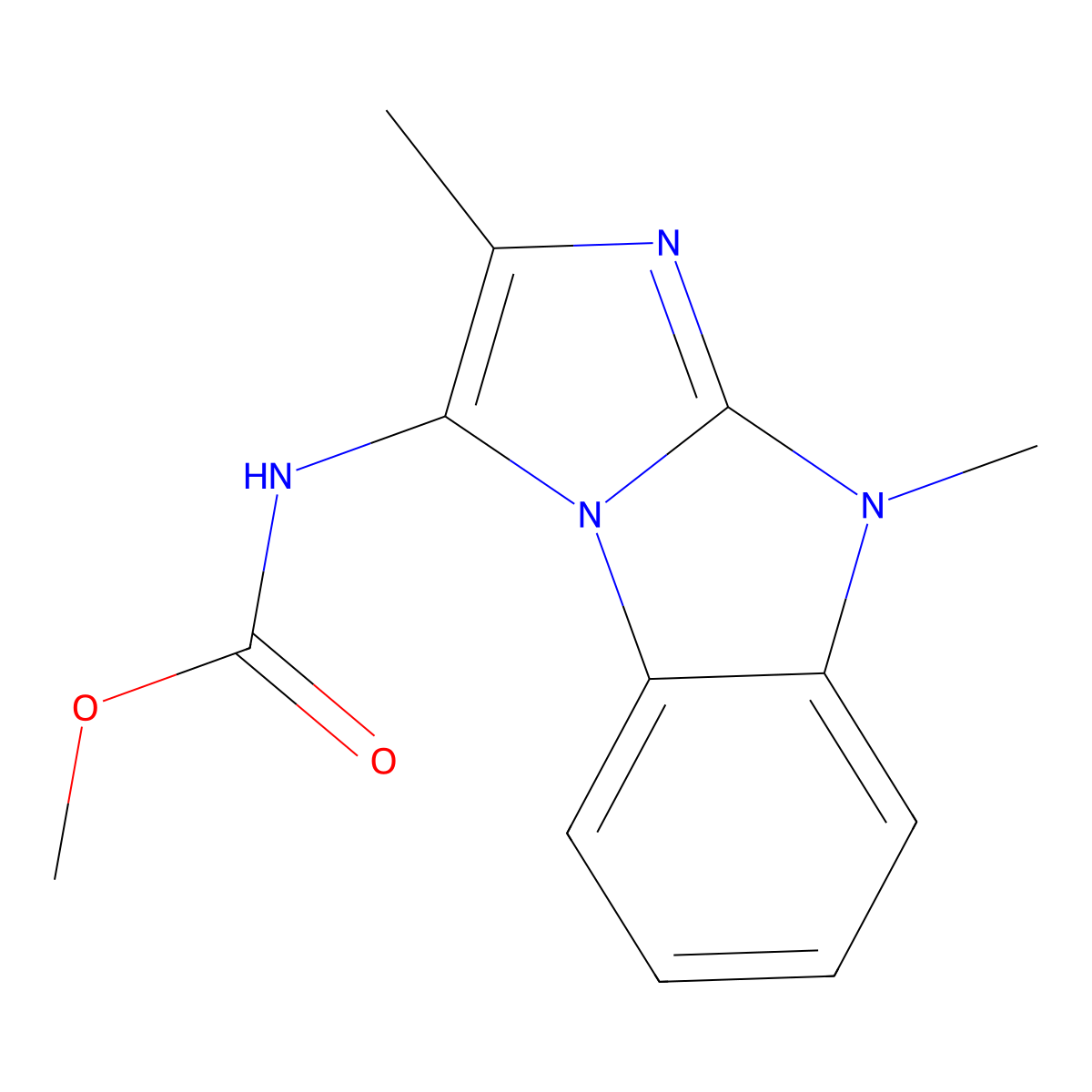 methyl (2,9-dimethyl-9H-imidazo[1,2-a]benzimidazol-3-yl)carbamate molecular structure, CAS 384844-44-4