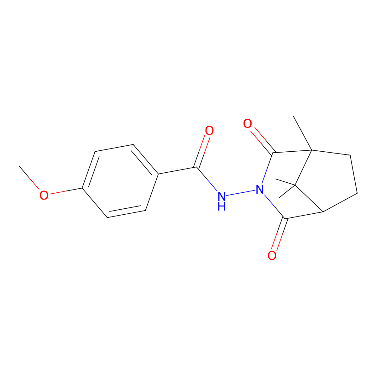 4-methoxy-N-(1,8,8-trimethyl-2,4-dioxo-3-azabicyclo[3.2.1]oct-3-yl)benzamide molecular structure, CAS 384844-86-4