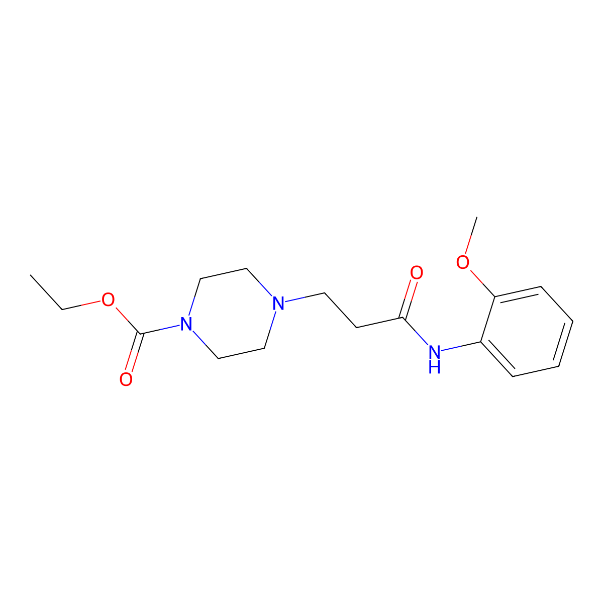 Ethyl 4-[3-(2-methoxyanilino)-3-oxopropyl]piperazine-1-carboxylate molecular structure, CAS 384845-77-6