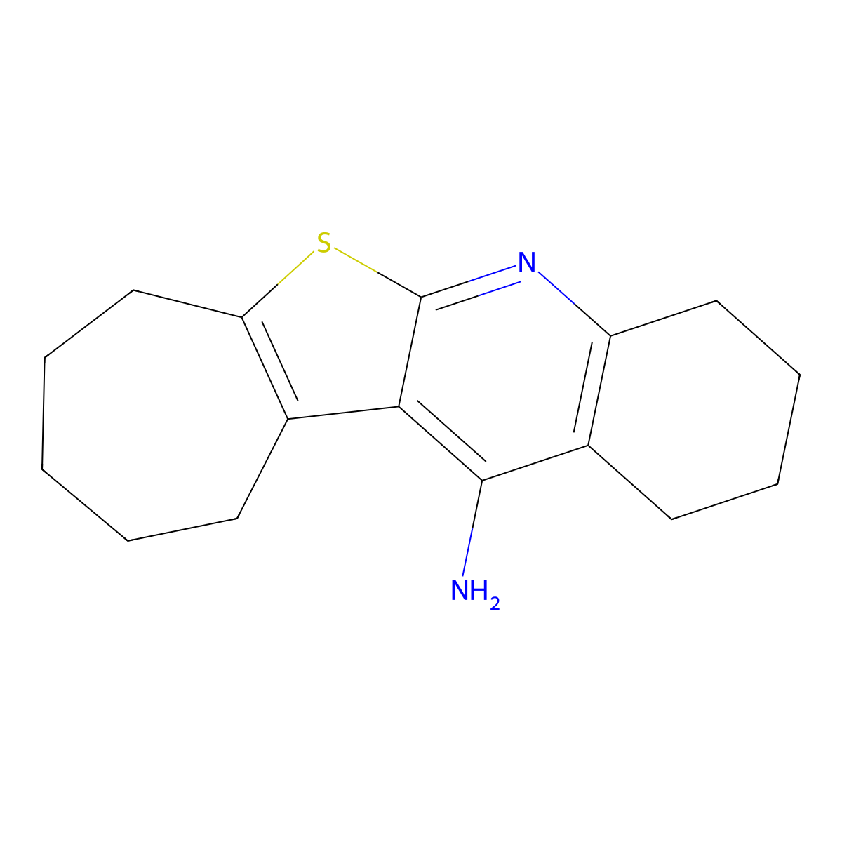 2,3,4,7,8,9,10,11-octahydro-1H-cyclohepta[4,5]thieno[2,3-b]quinolin-12-amine molecular structure, CAS 384847-18-1
