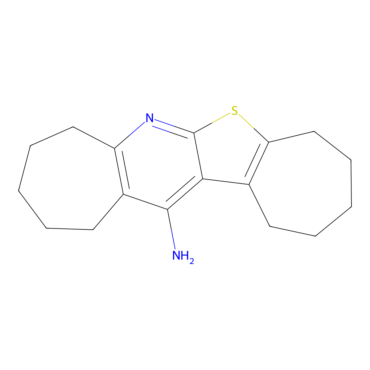 1,2,3,4,5,8,9,10,11,12-Decahydrocyclohepta[4,5]thieno[2,3-b]cyclohepta[e]pyridin-13-amine molecular structure, CAS 384847-19-2