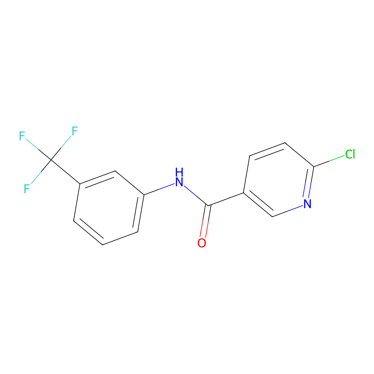 6-Chloro-N-(3-(trifluoromethyl)phenyl)nicotinamide molecular structure, CAS 384847-78-3